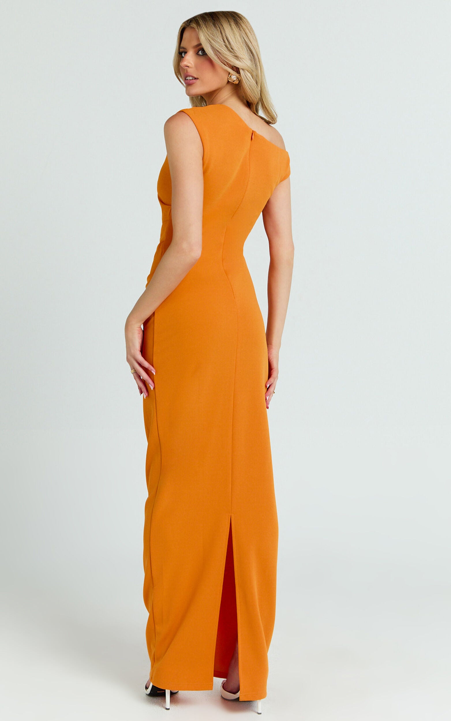 Genie Maxi Dress - Off The Shoulder Dress in Orange