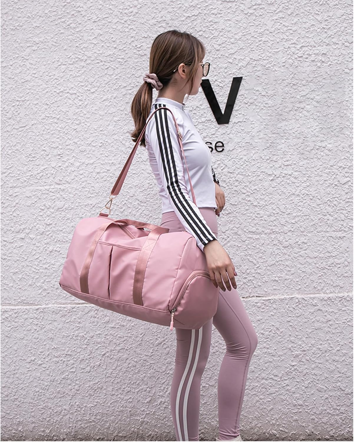 Small Gym Bag for Women and Men,Travel Bag, Duffle Bag & Gym Bag with Shoe Compartment, Weekender Overnight Bag, Carry on Bags for Airplane for Travel