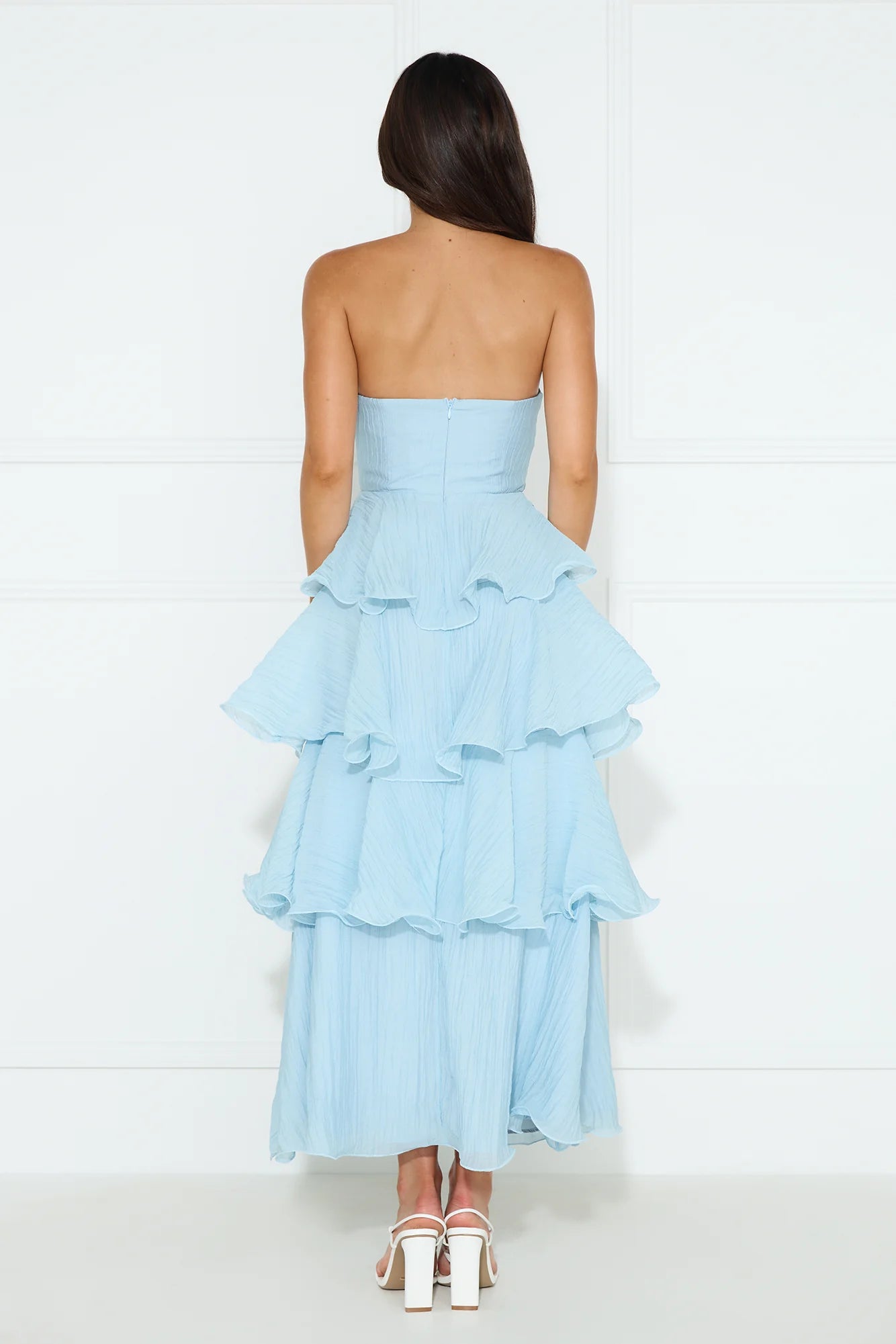 Wedding Adventure Strapless Maxi Dress Blue
