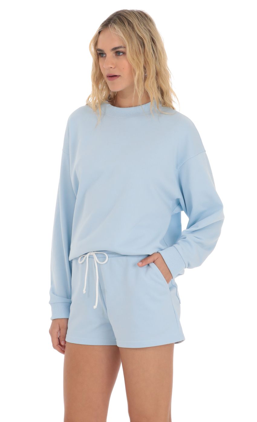 Embroidered Sports Suit in Baby Blue