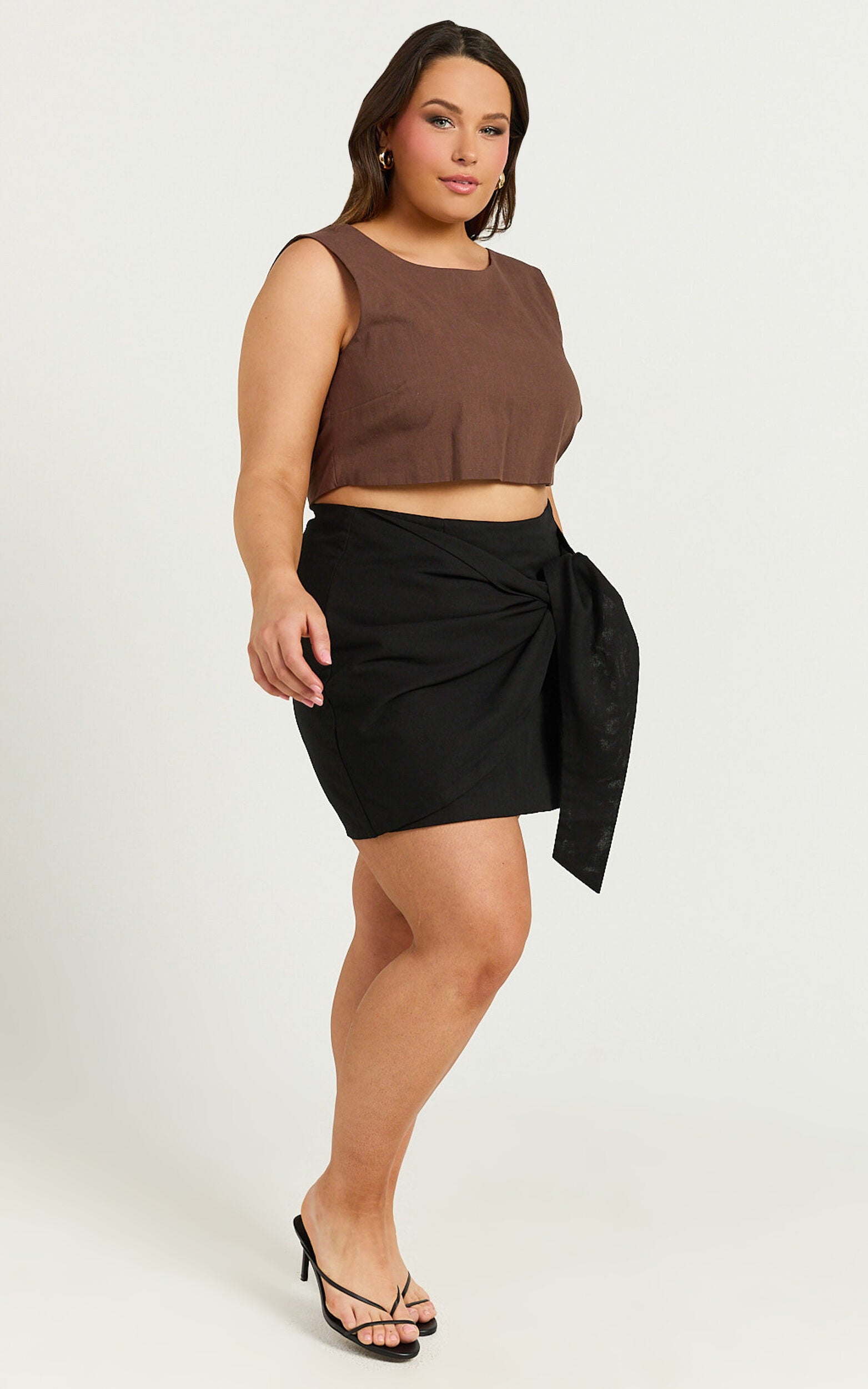 Loxley Top - Tie Up Top in Chocolate