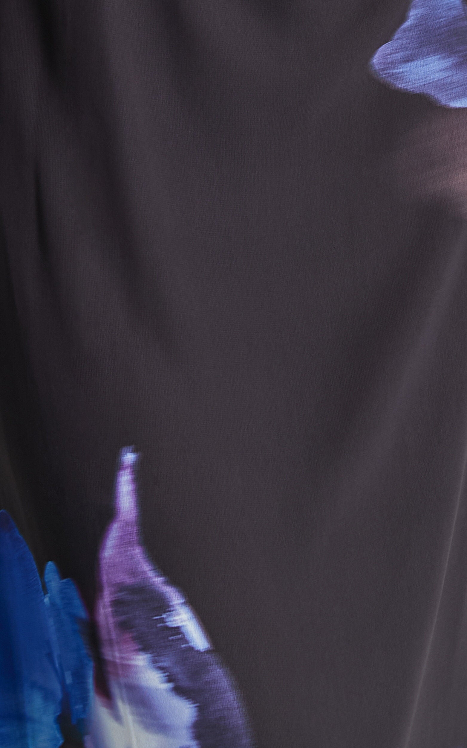 Emmanuelle Midi Dress - Strappy Side Split Satin Dress in Electric Bloom Print