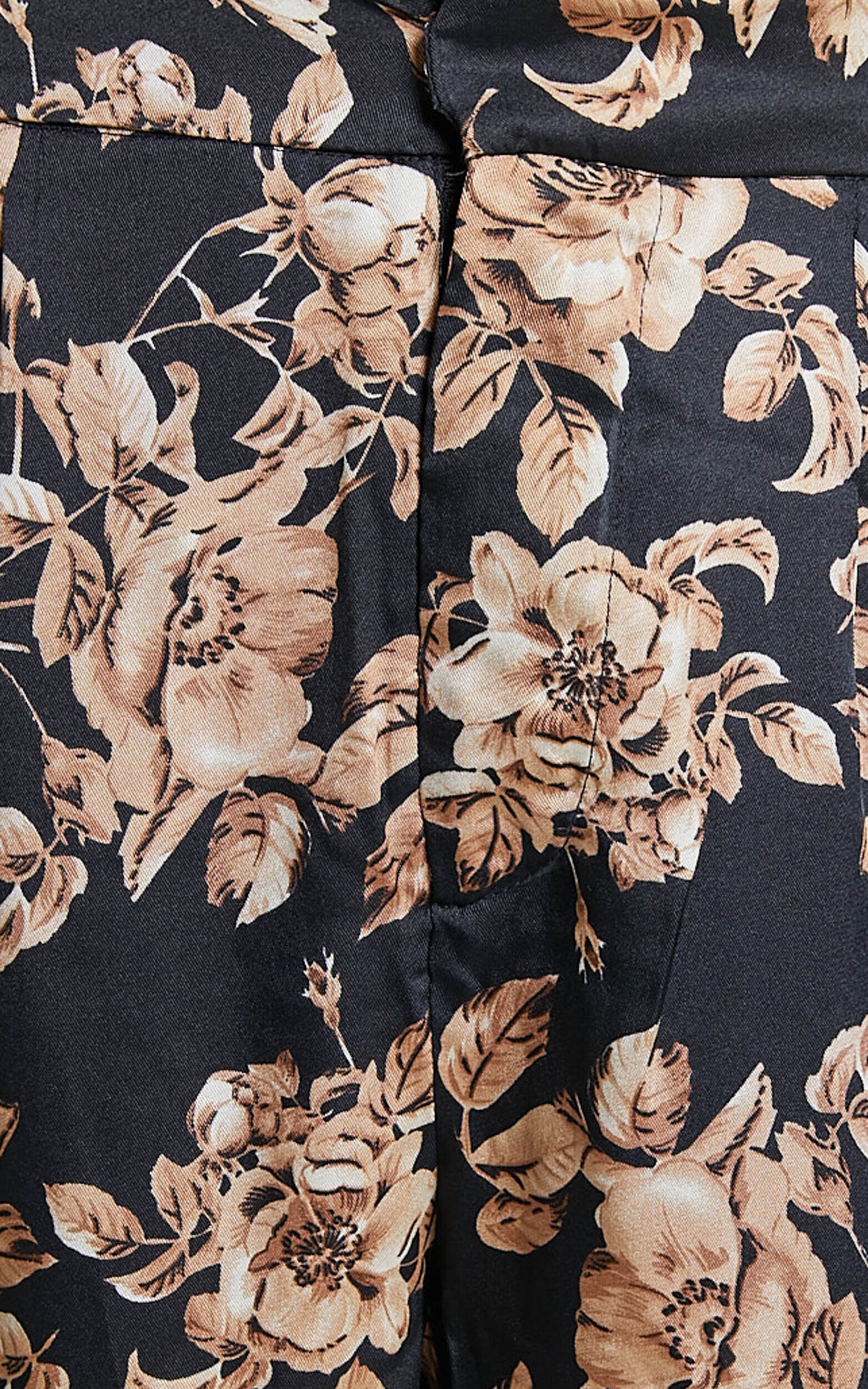 Laila Pants - High Waisted Wide Leg Pants in Black Floral