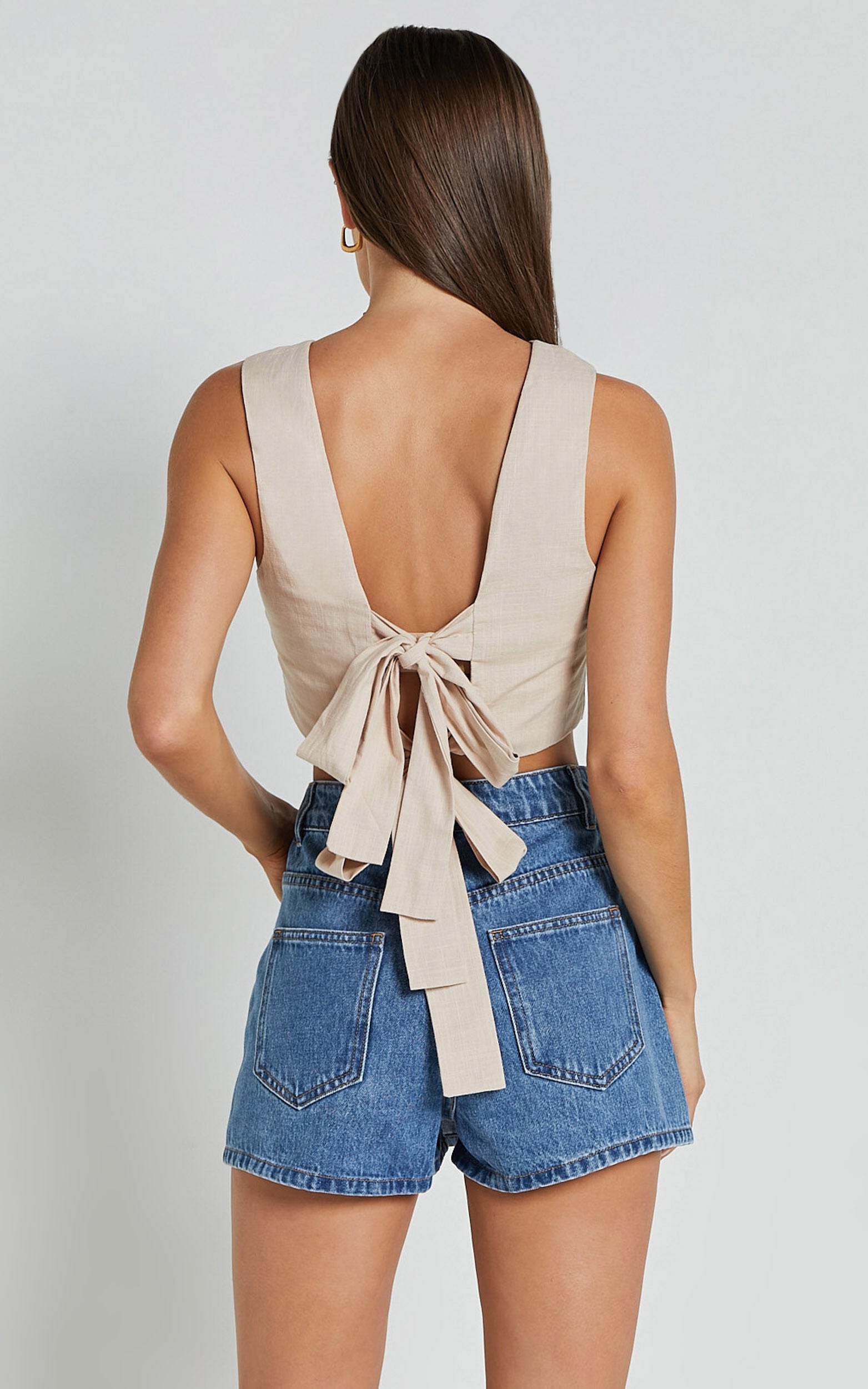 Loxley Top - Tie Up Top in Natural