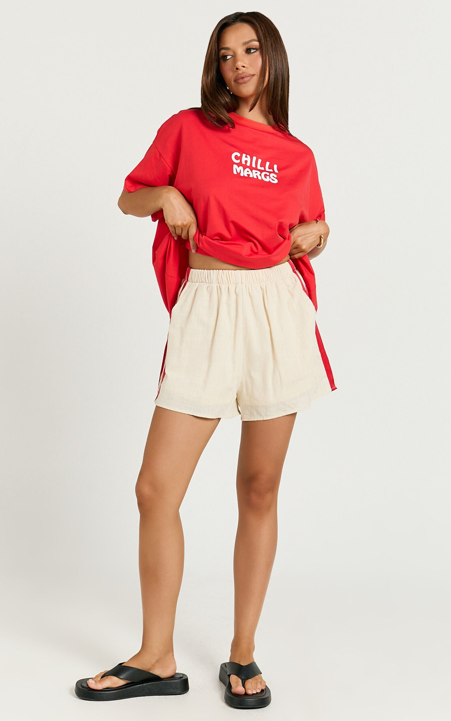 Jacky Shorts - Racer Shorts in Beige