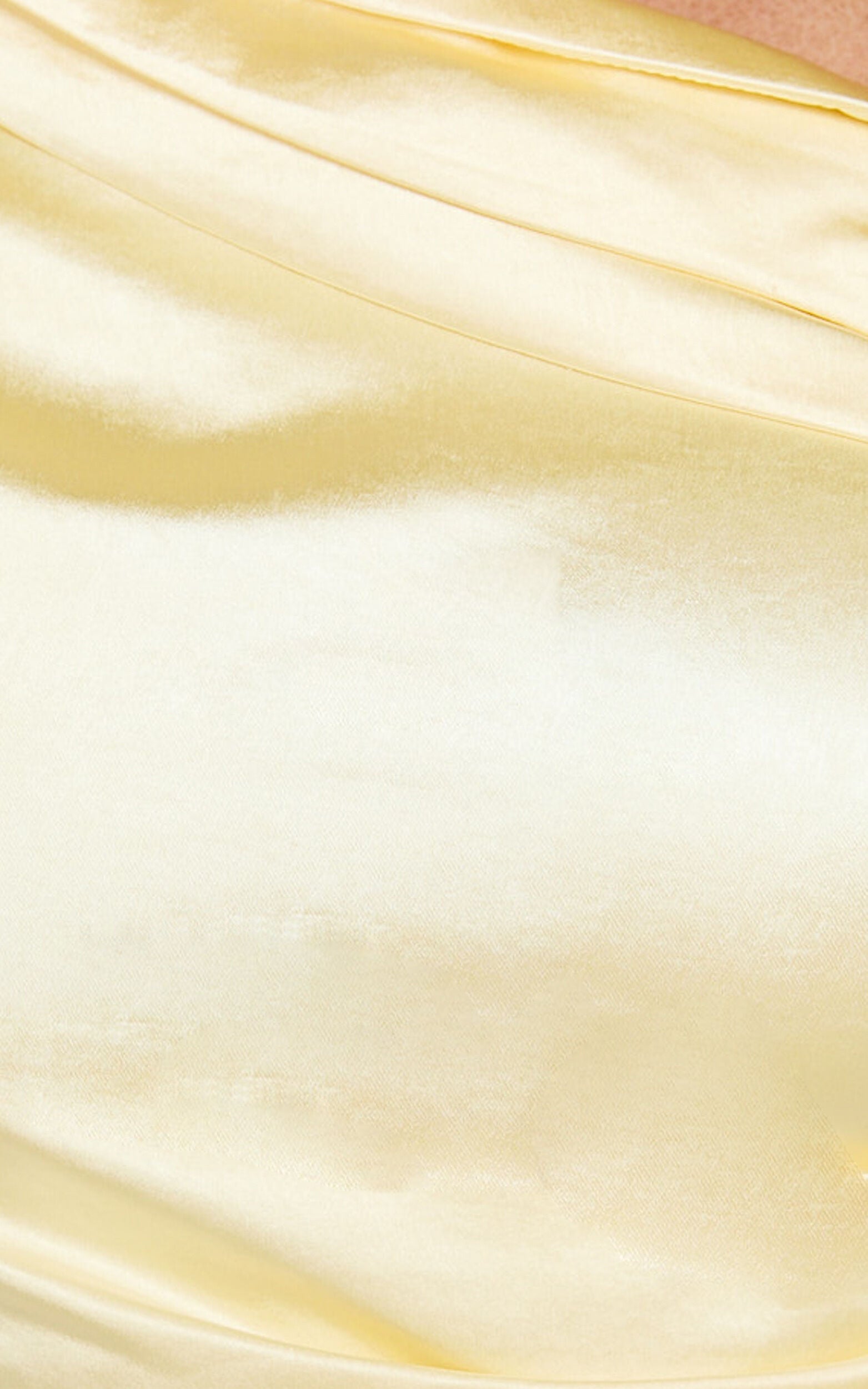 Rowena Midi Dress - One Shoulder Satin Dress in Lemon