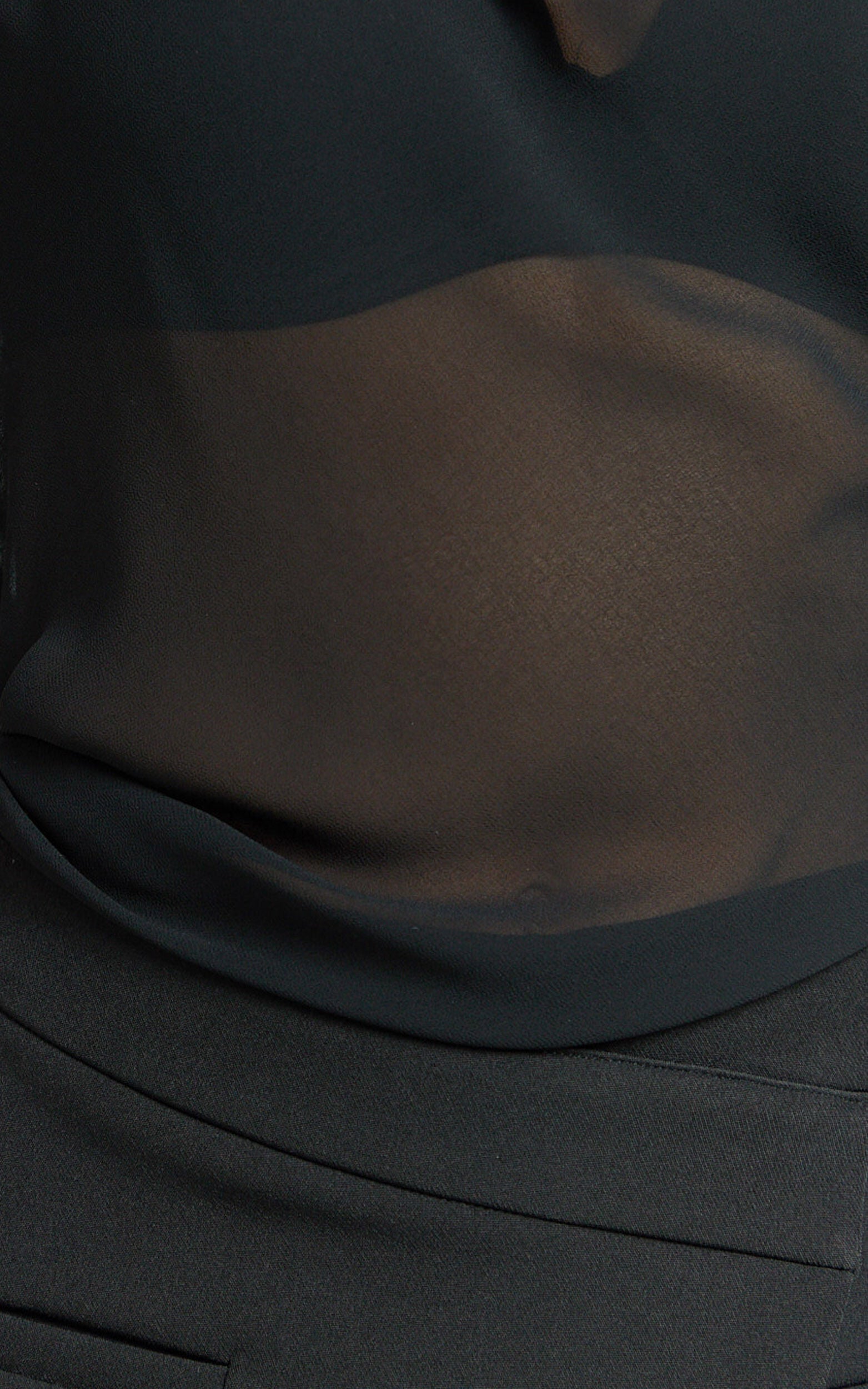 Milla Top - Georgette Asymmetric Draped Top in Black