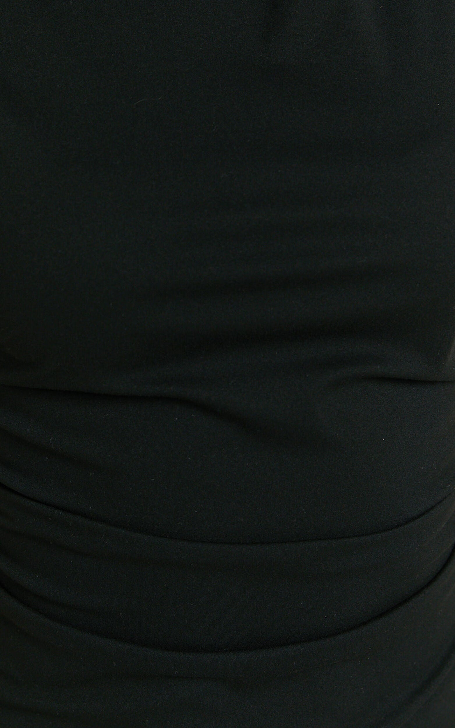 Carleigh Mini Dress - High Neck Ruched Bodycon Dress in Black