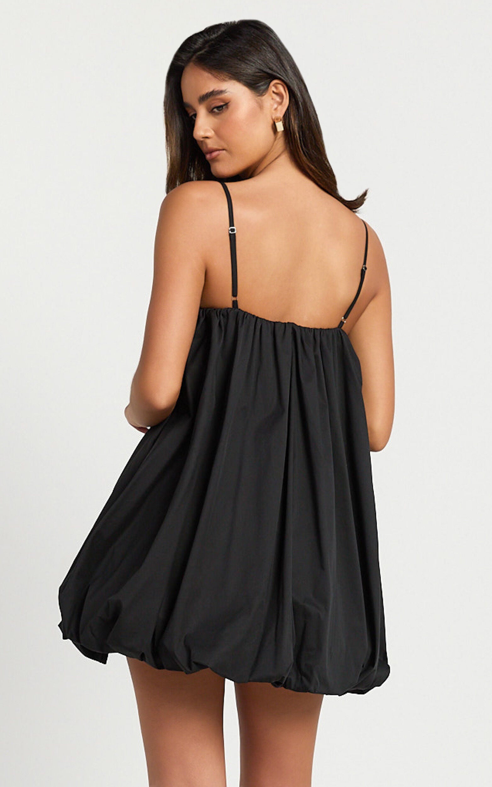 Marites Mini Dress - Bubble Mini Dress in Black