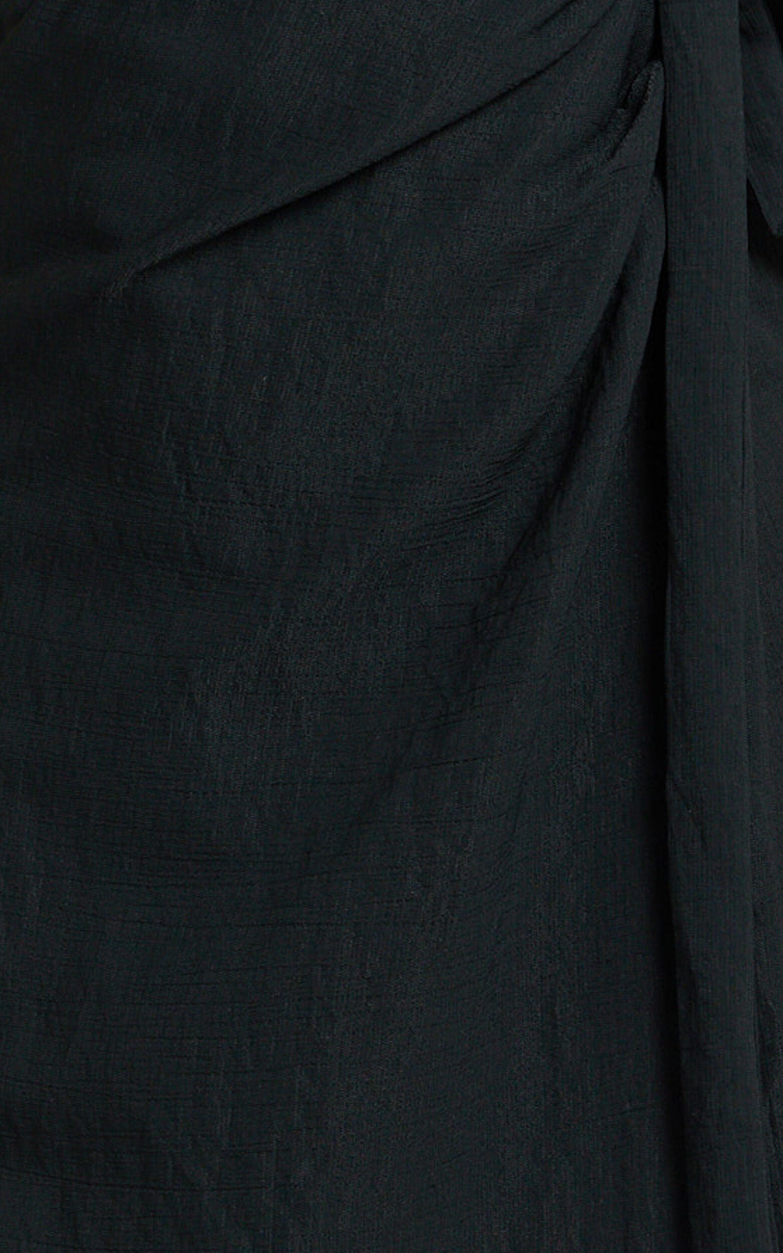 Robbie Midi Dress - Plunge Halter Midi Wrap Dress in Black