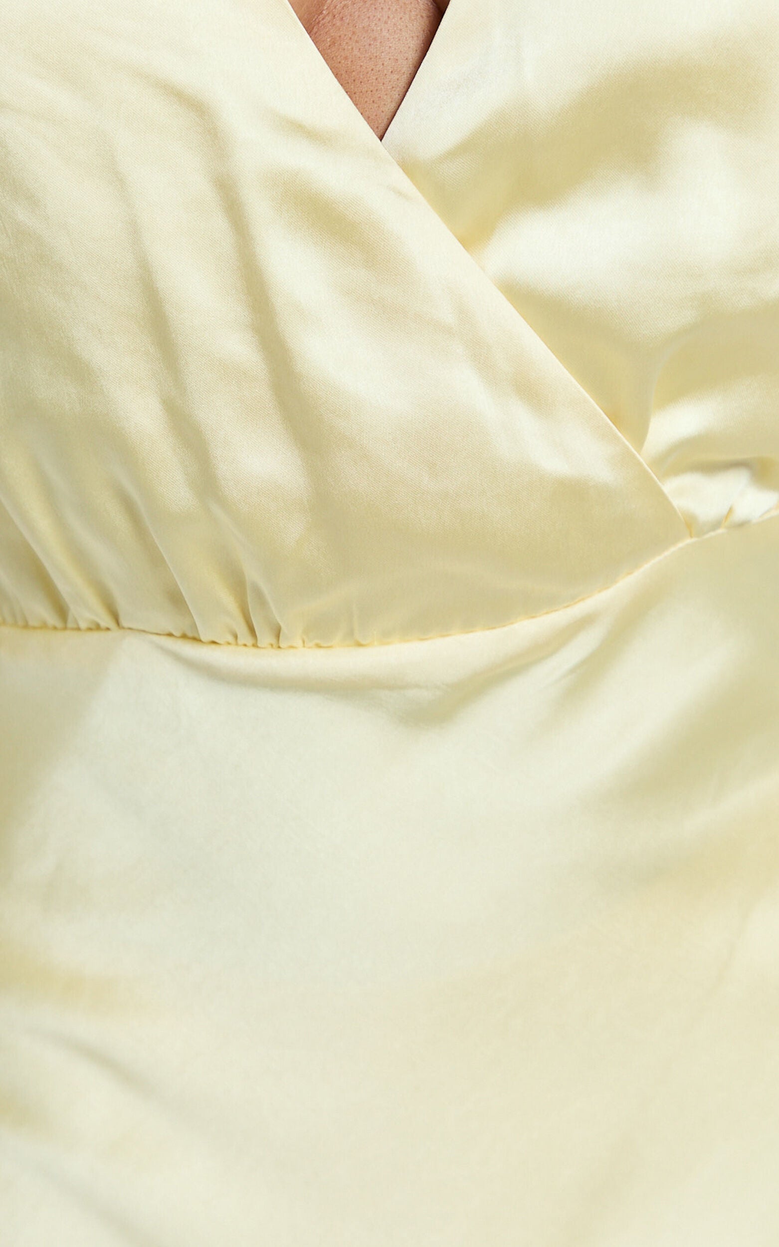 Hailey Maxi Dress - Cap Sleeve V Neck Dress in Lemon