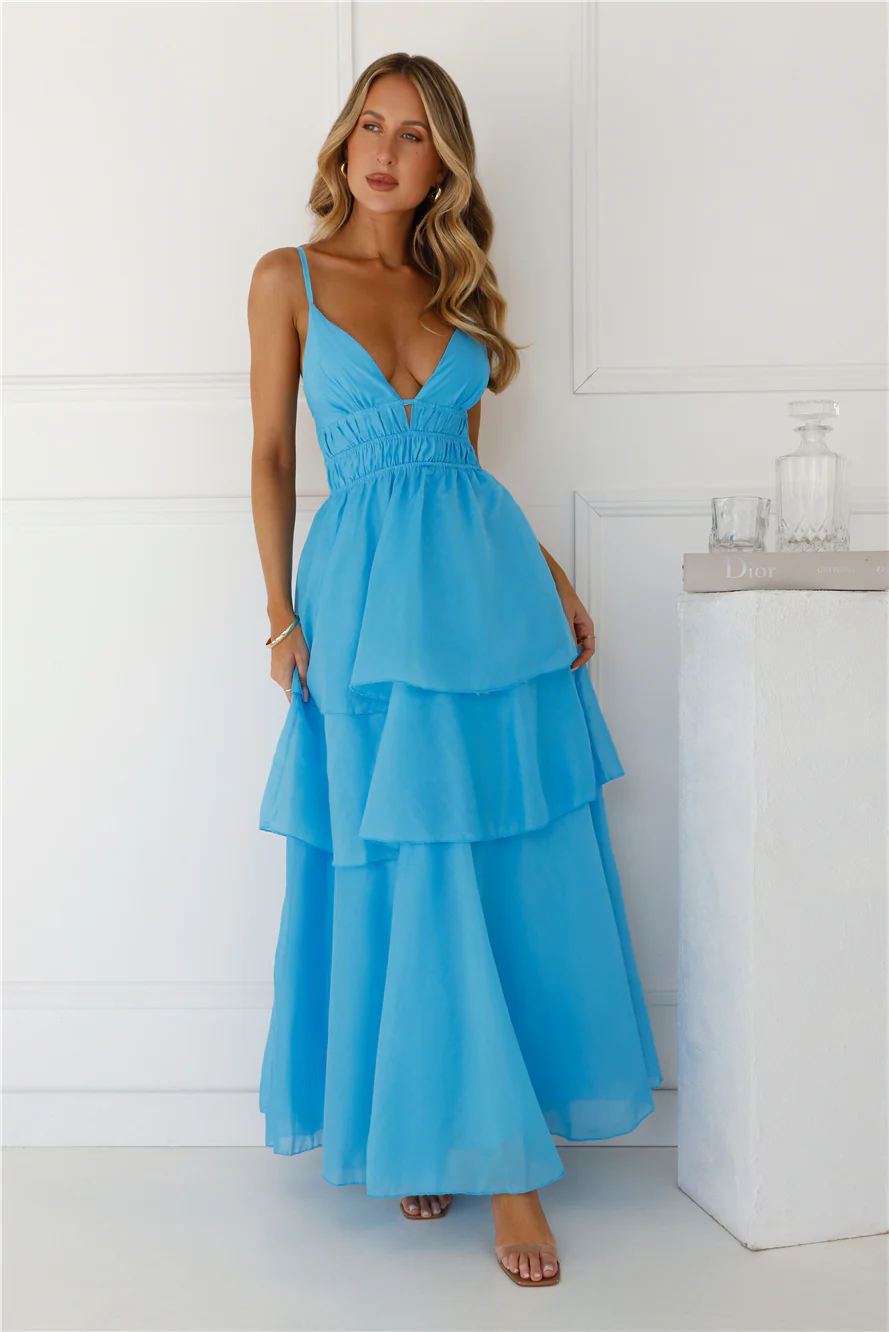 One True Love Maxi Dress Blue