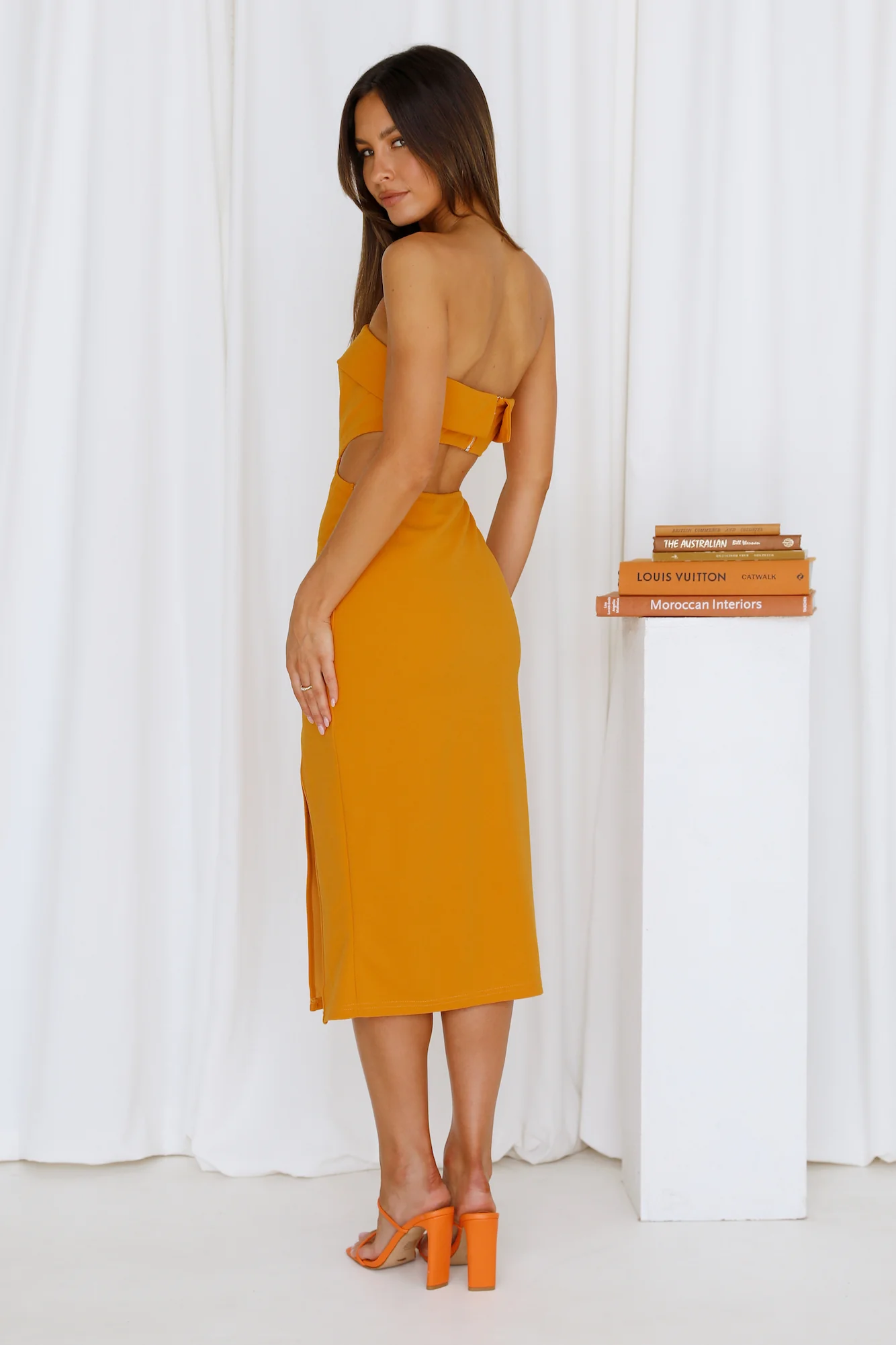 Only Strut Midi Dress Yellow