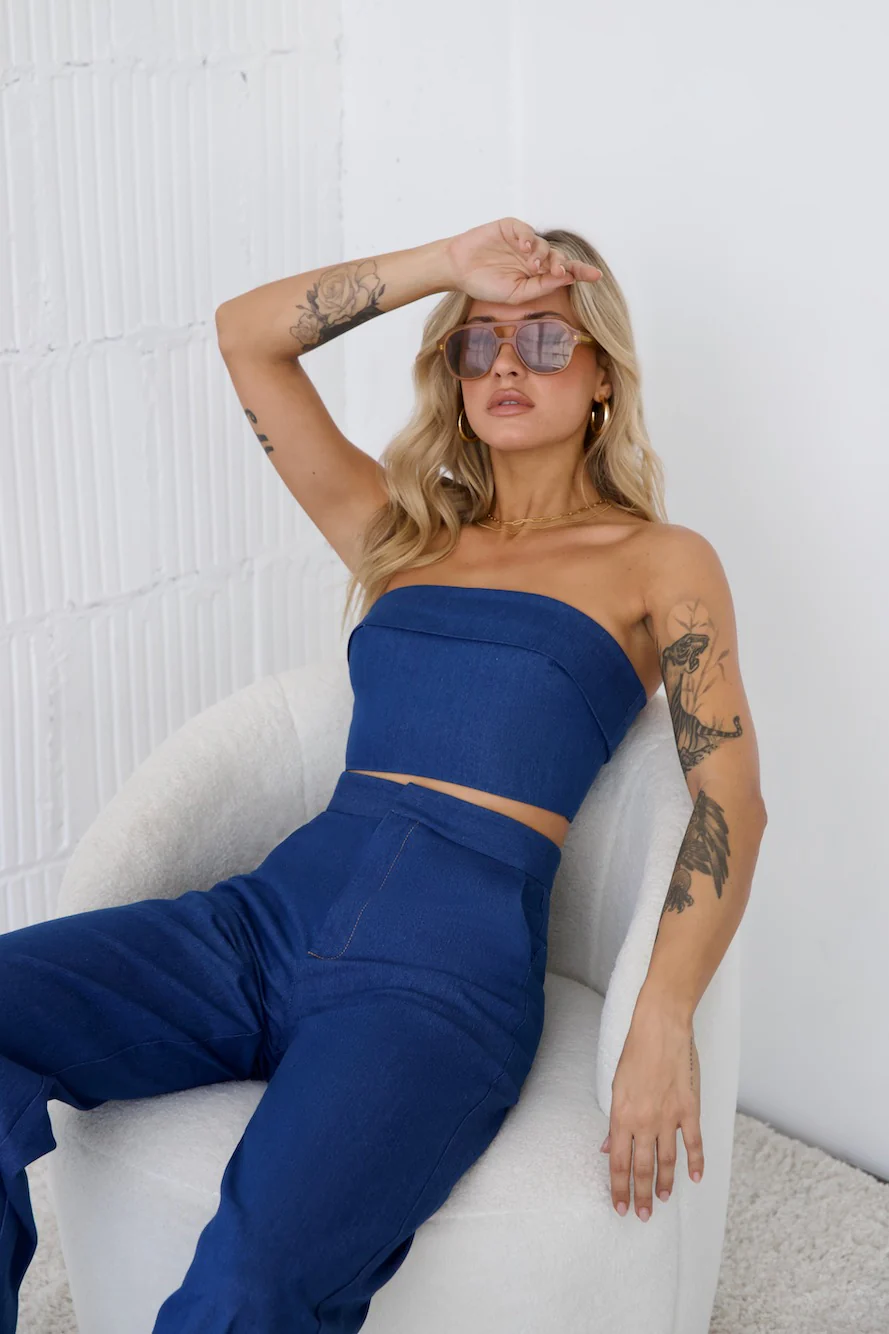 On Edge Crop Top Denim