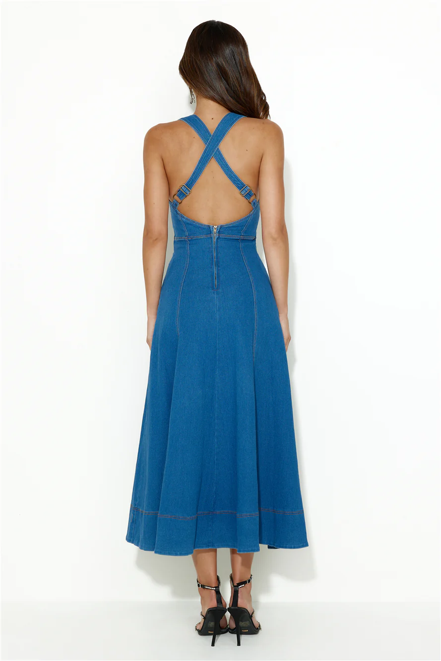 One Step Ahead Midi Dress Denim