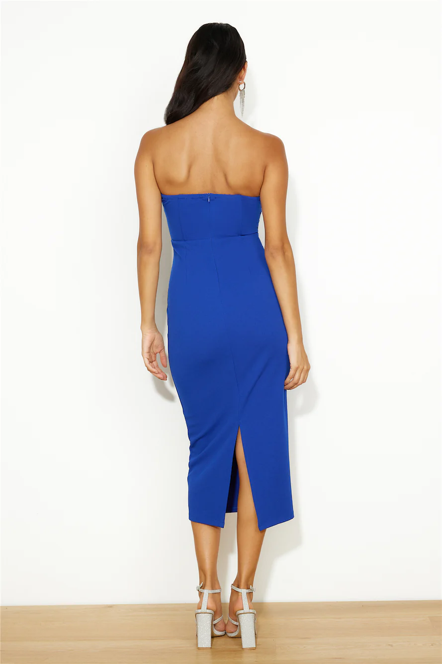 Party Palace Midi Dress Cobalt Blue