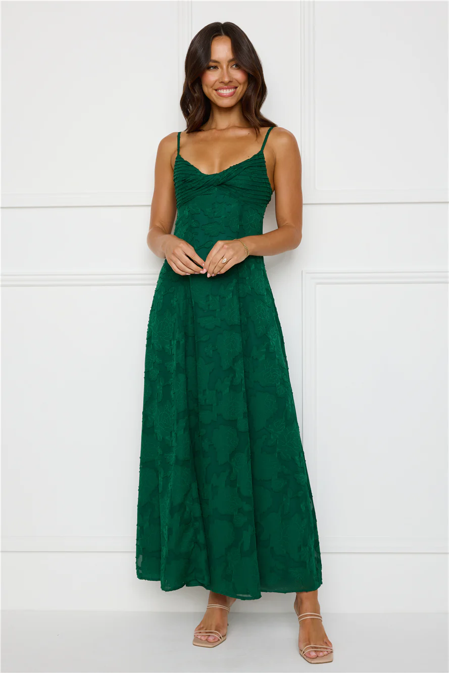 Pine Blossom Maxi Dress Green