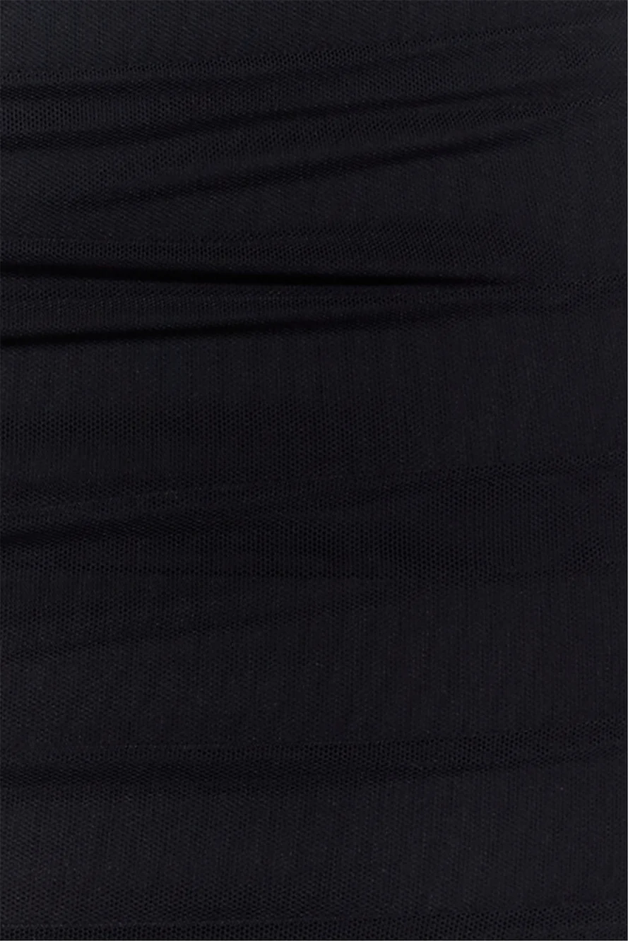 One Night In Spain Mesh Mini Dress Black