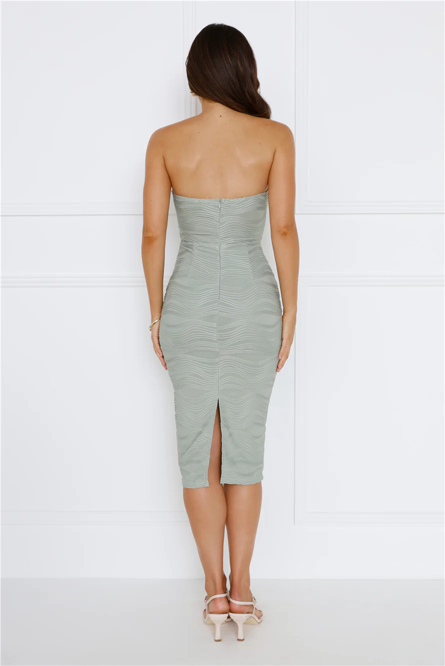 Neptunes Tide Midi Dress Sage