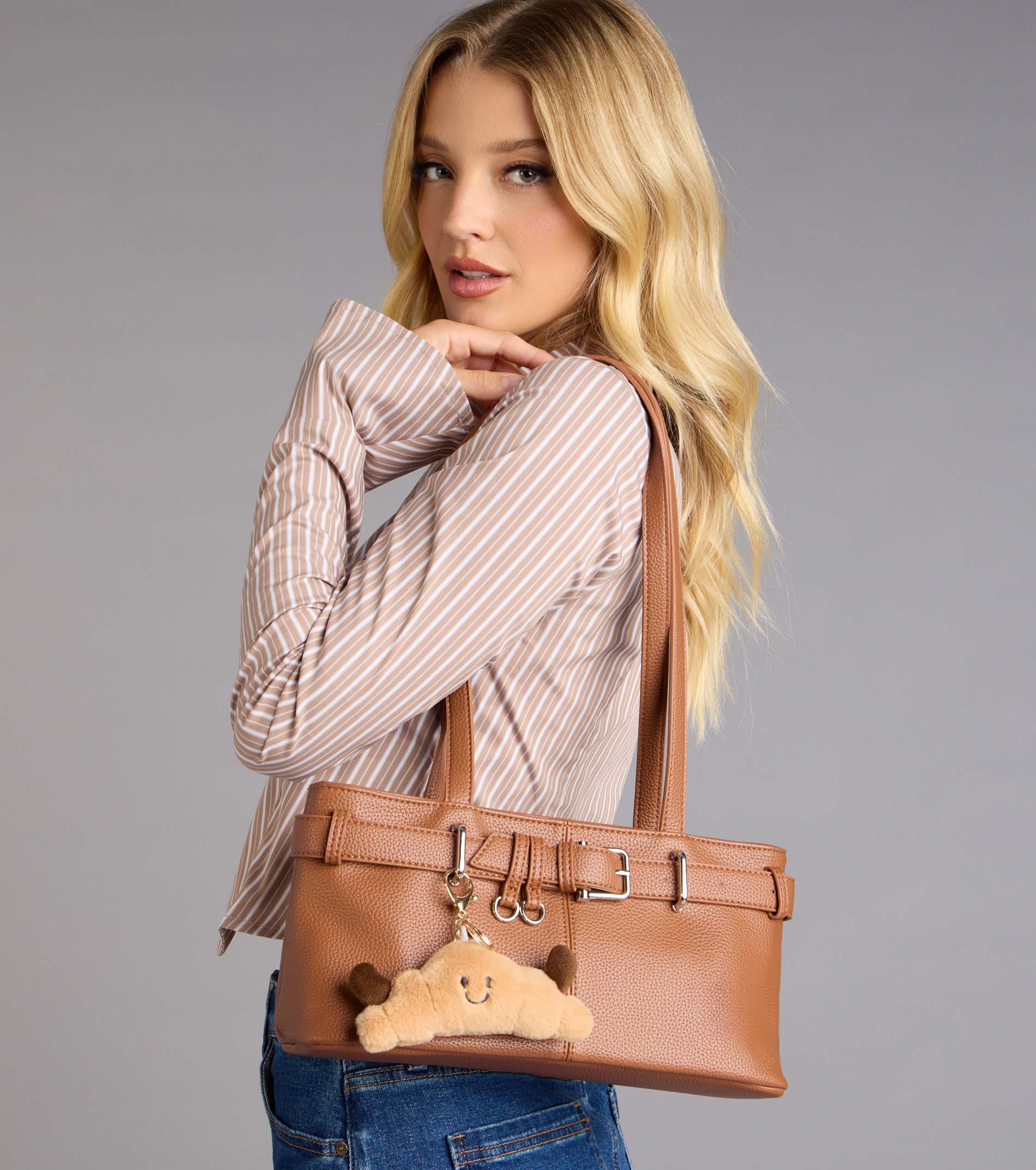 Bonjour Cutie Plush Croissant Bag Keychain