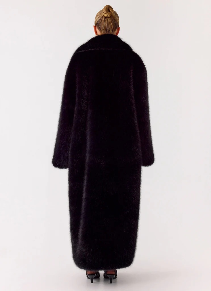Kamil Faux Fur Maxi Coat - Black