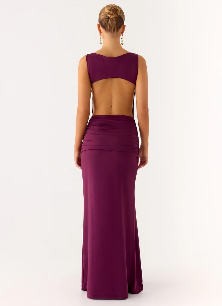 Fault Line Maxi Dress - Plum