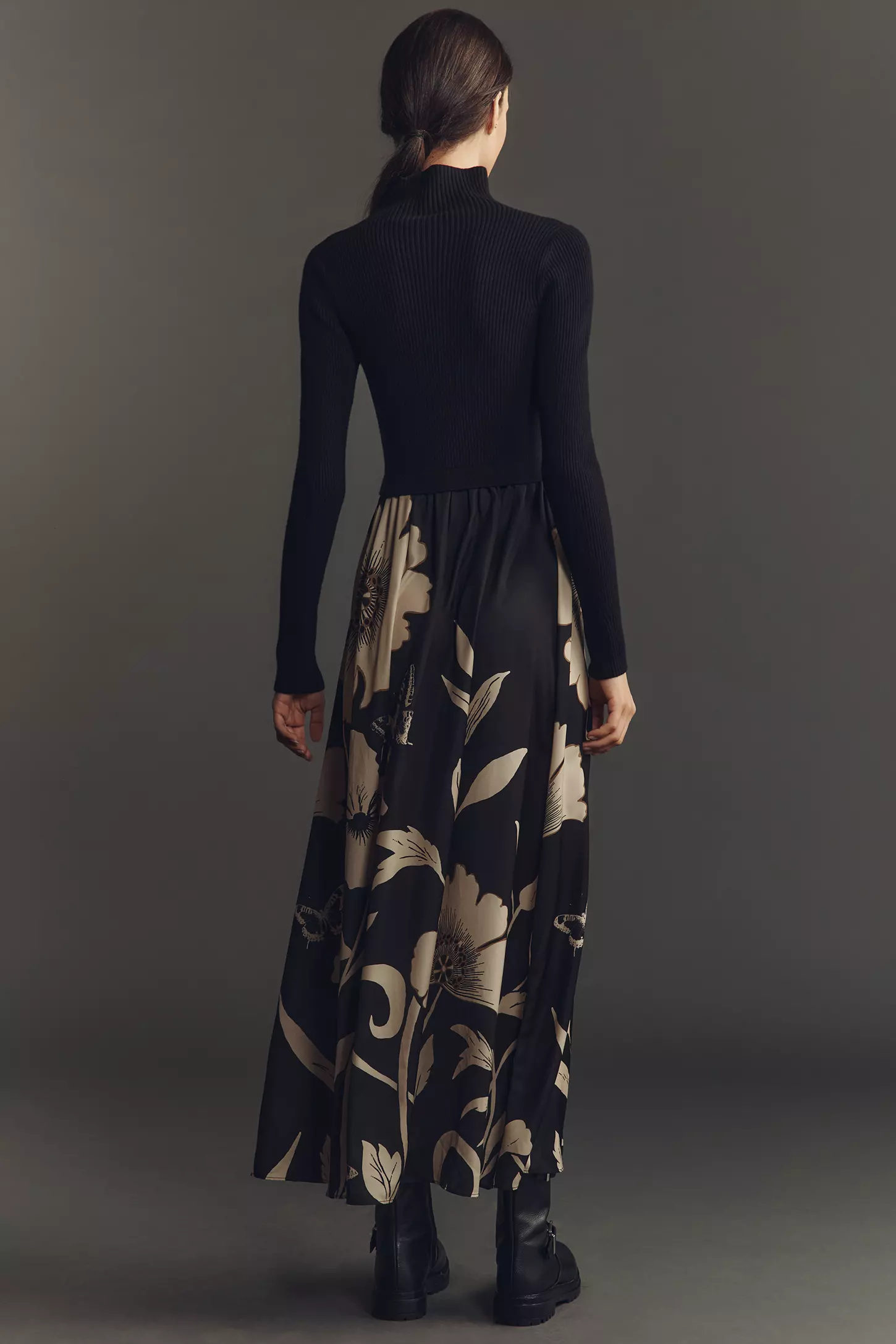 The Thea Long-Sleeve Twofer Maxi Dress