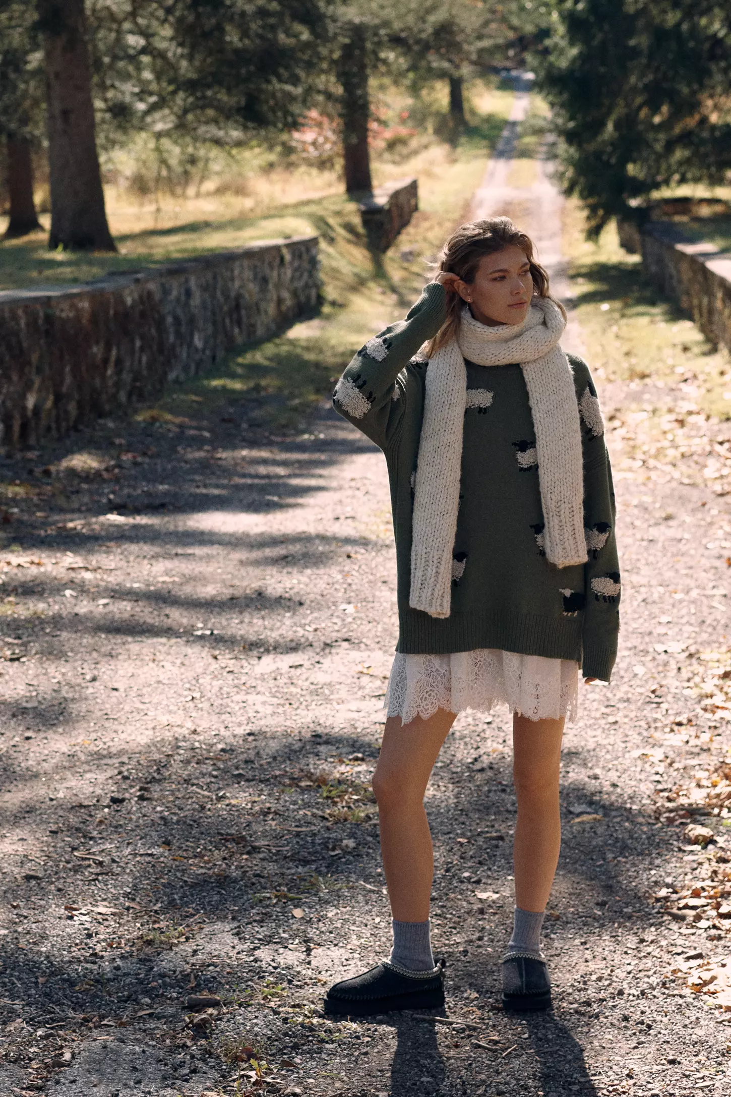 Oversized Graphic Crew-Neck Sweater