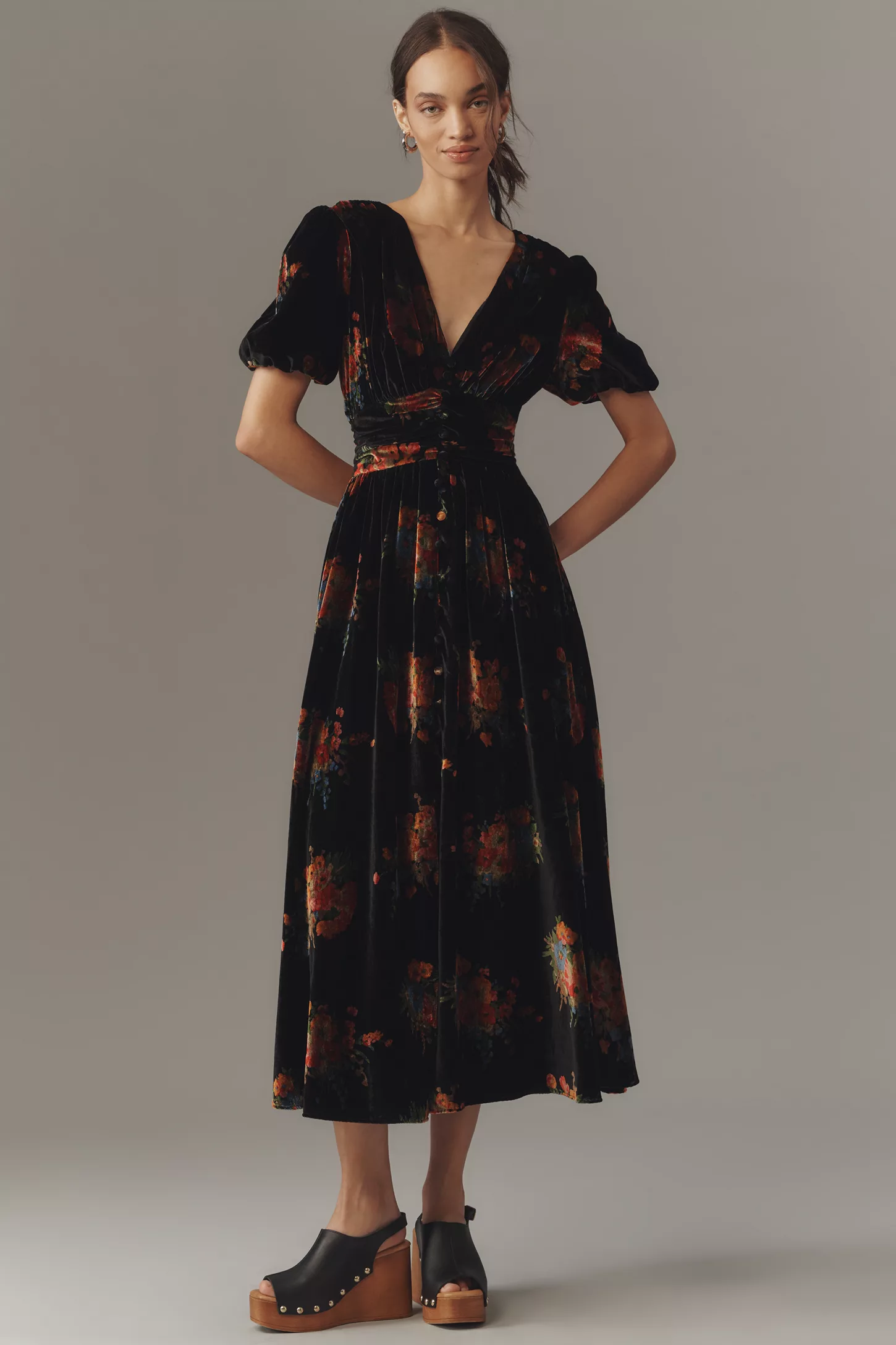 The Katerina Button-Front Dress: Velvet Edition