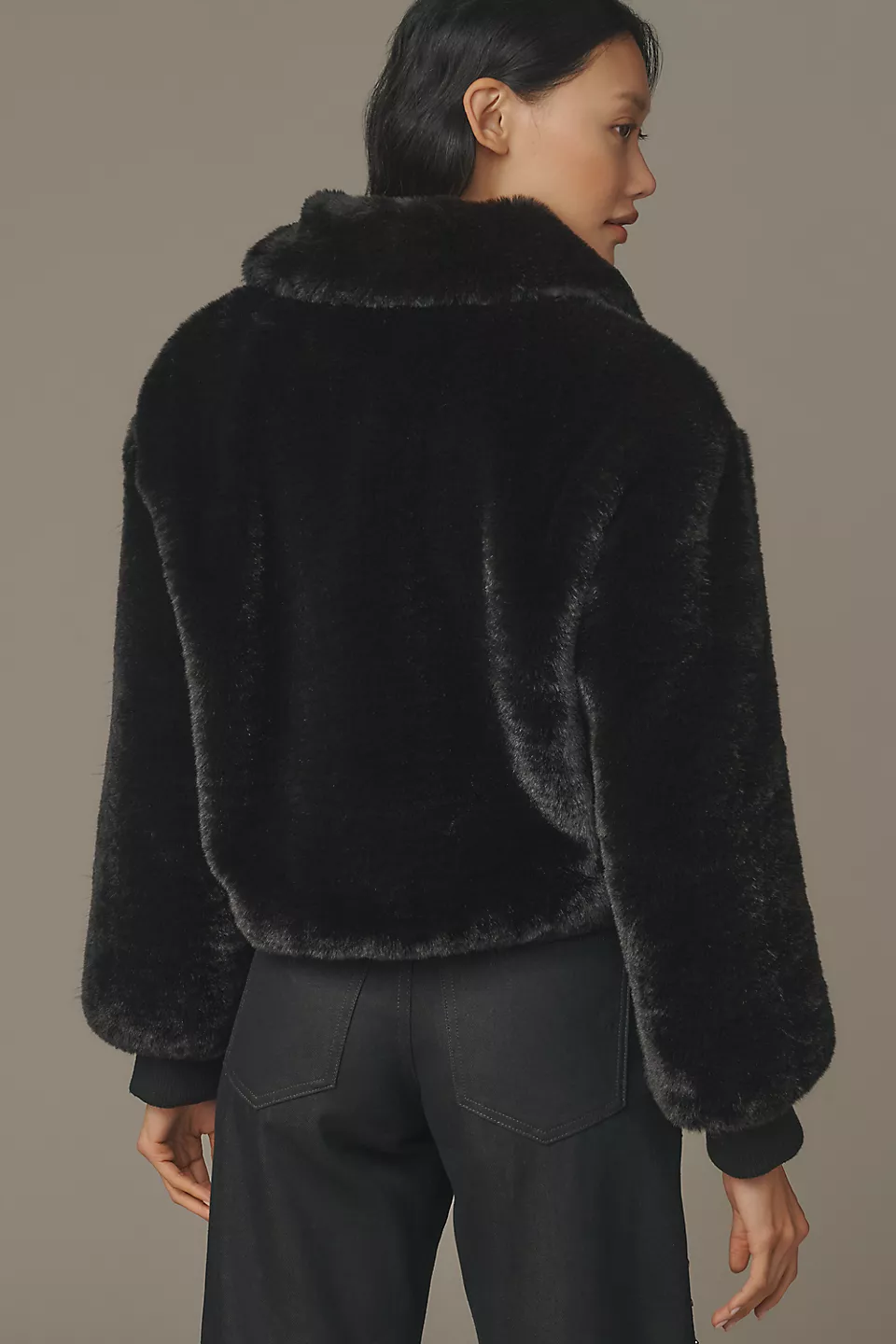 Crop Faux Fur Coat
