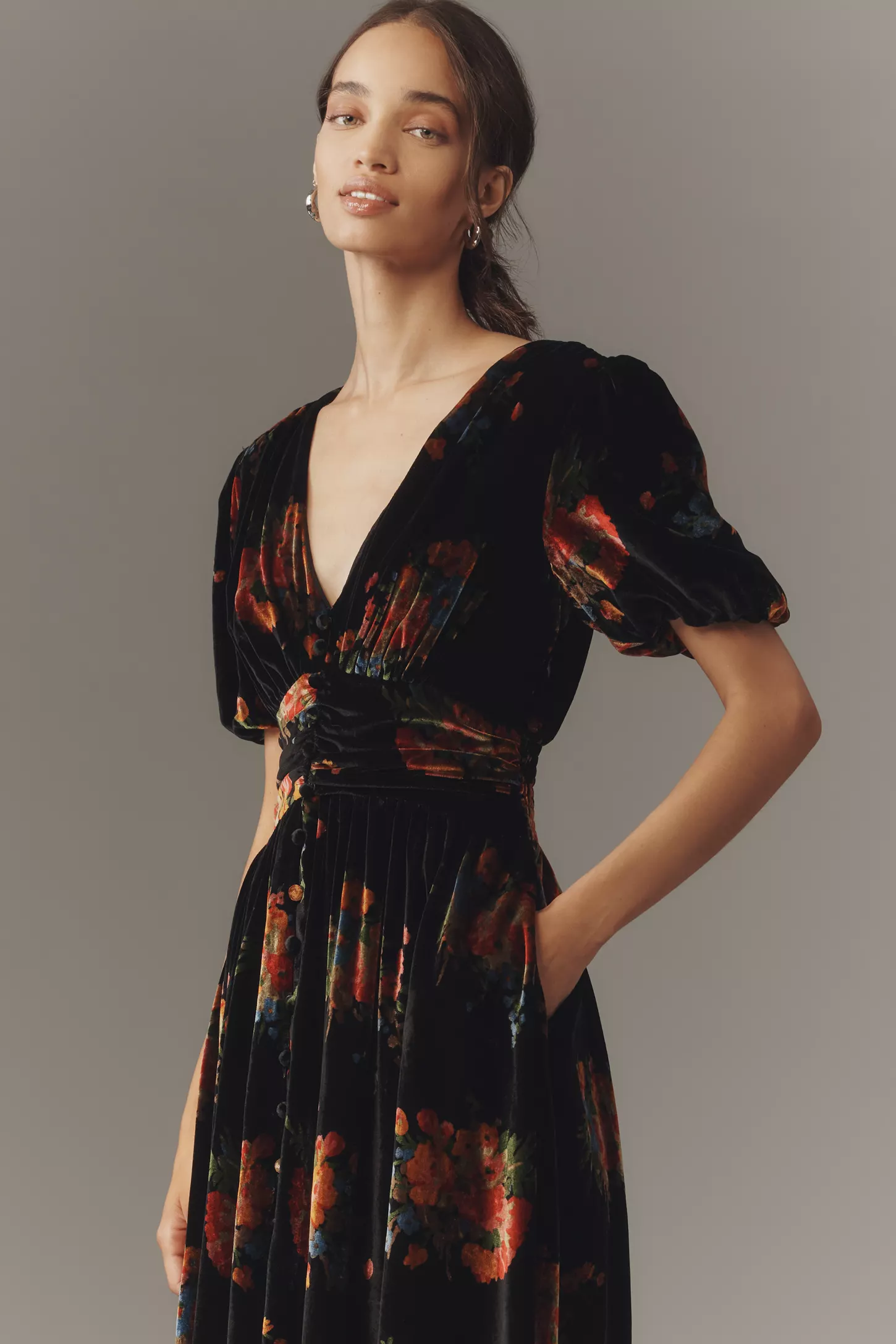 The Katerina Button-Front Dress: Velvet Edition