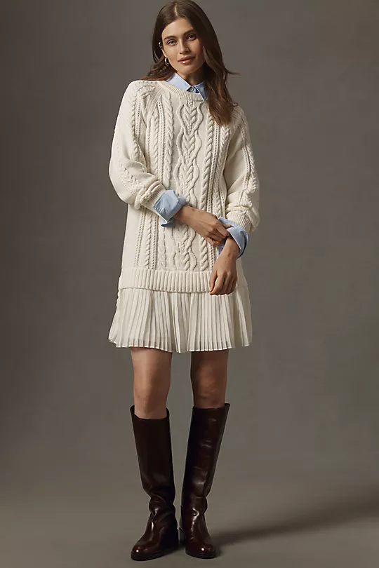 The Delphine Sweater Twofer Mini Dress