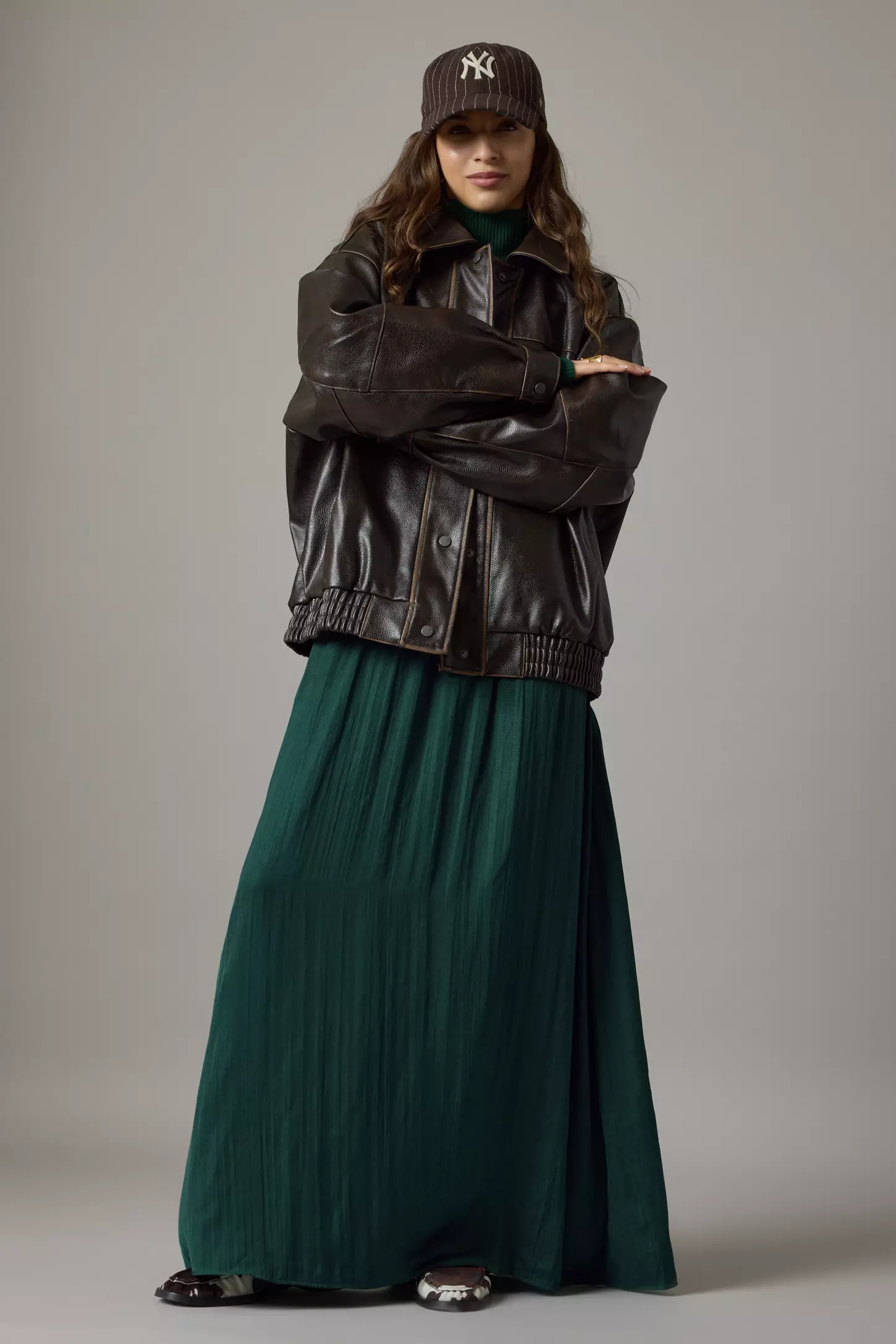 The Thea Long-Sleeve Twofer Maxi Dress