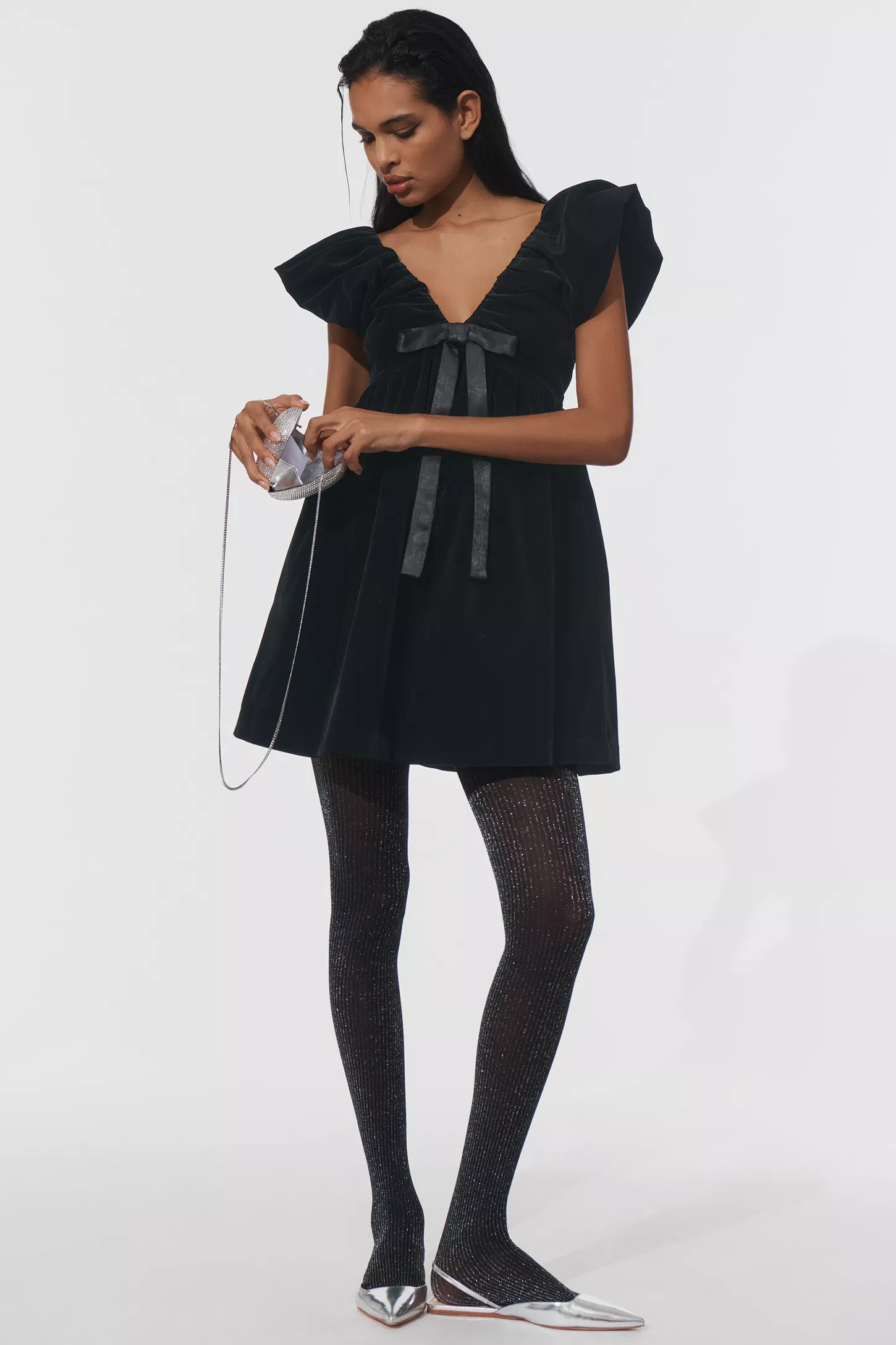 Endless Rose Velvet Bow Mini Dress