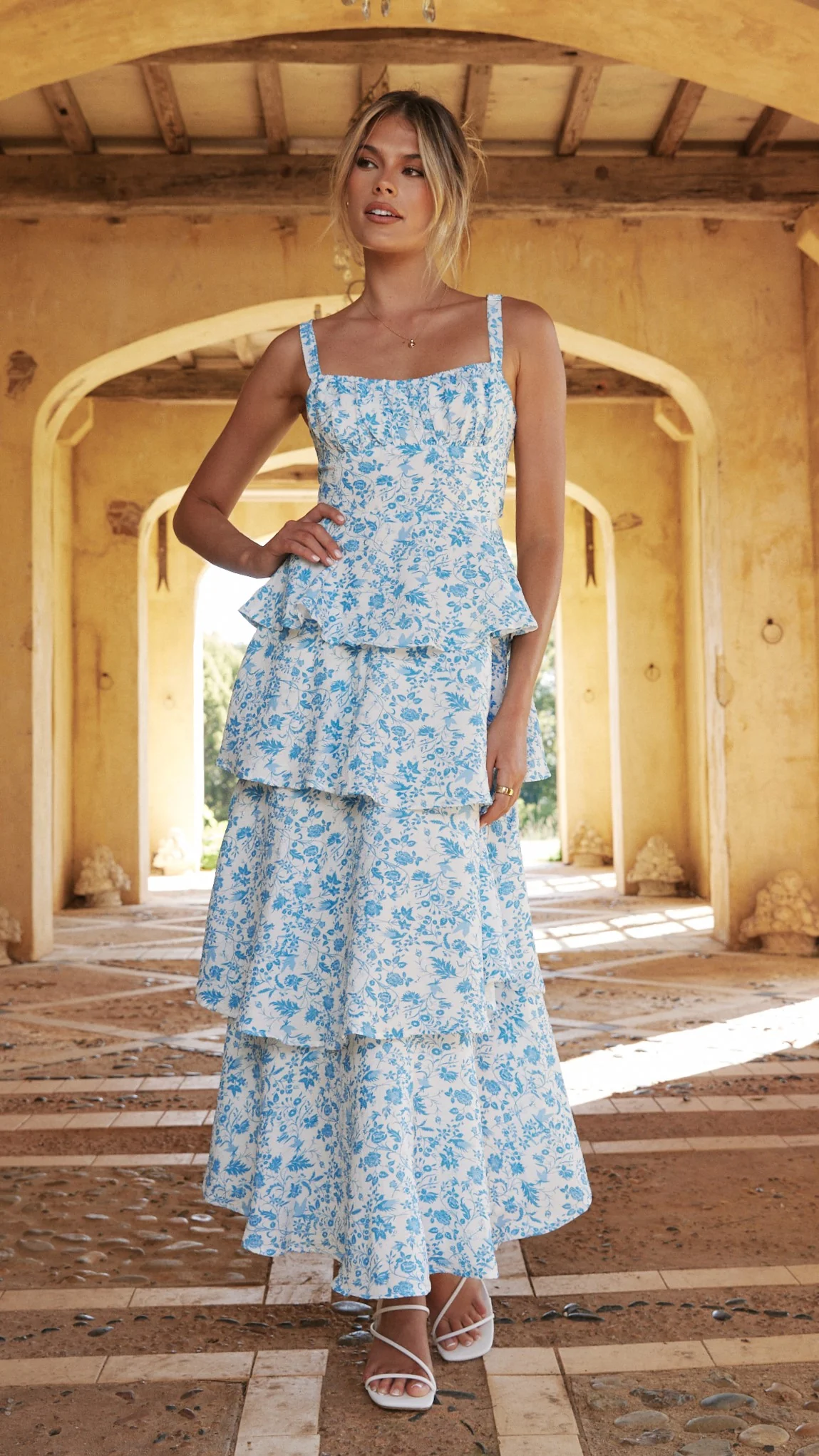 Page Maxi Dress - Blue Floral