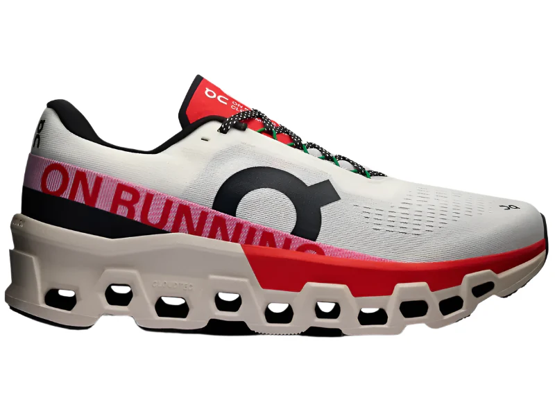 Women's On Running Cloudmonster 2-lvory l Red