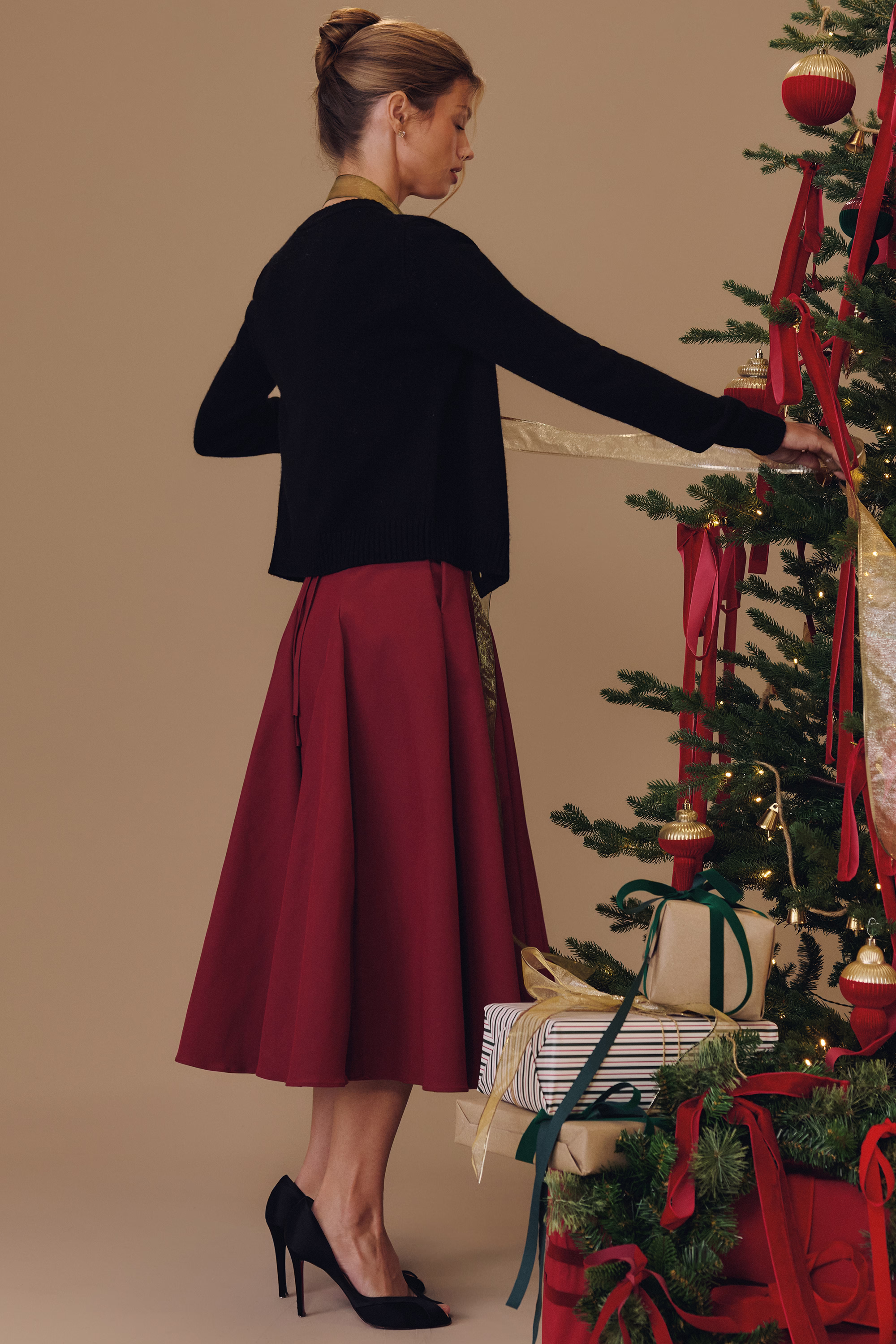 black cashmere + merino wool cardigan