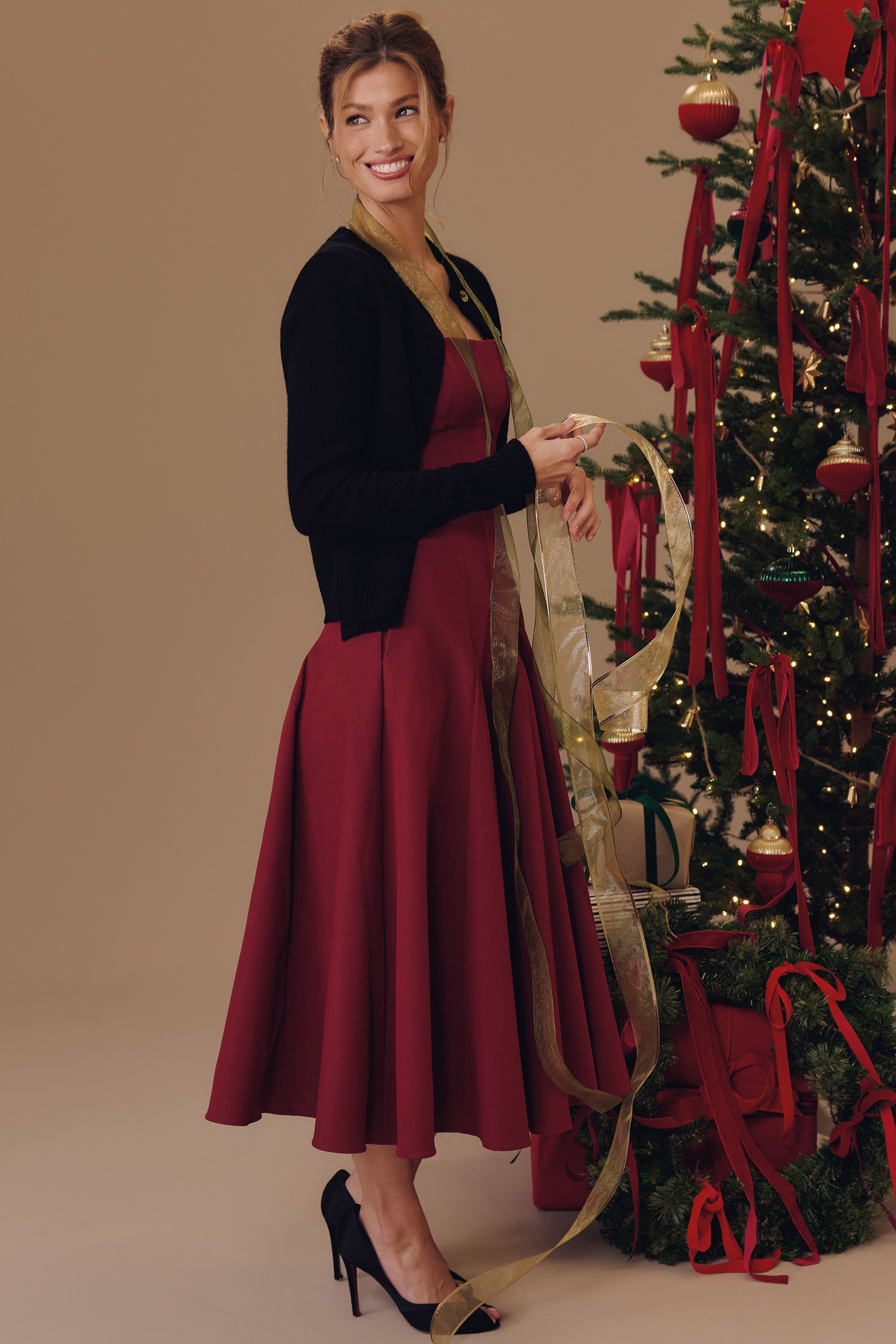 black cashmere + merino wool cardigan