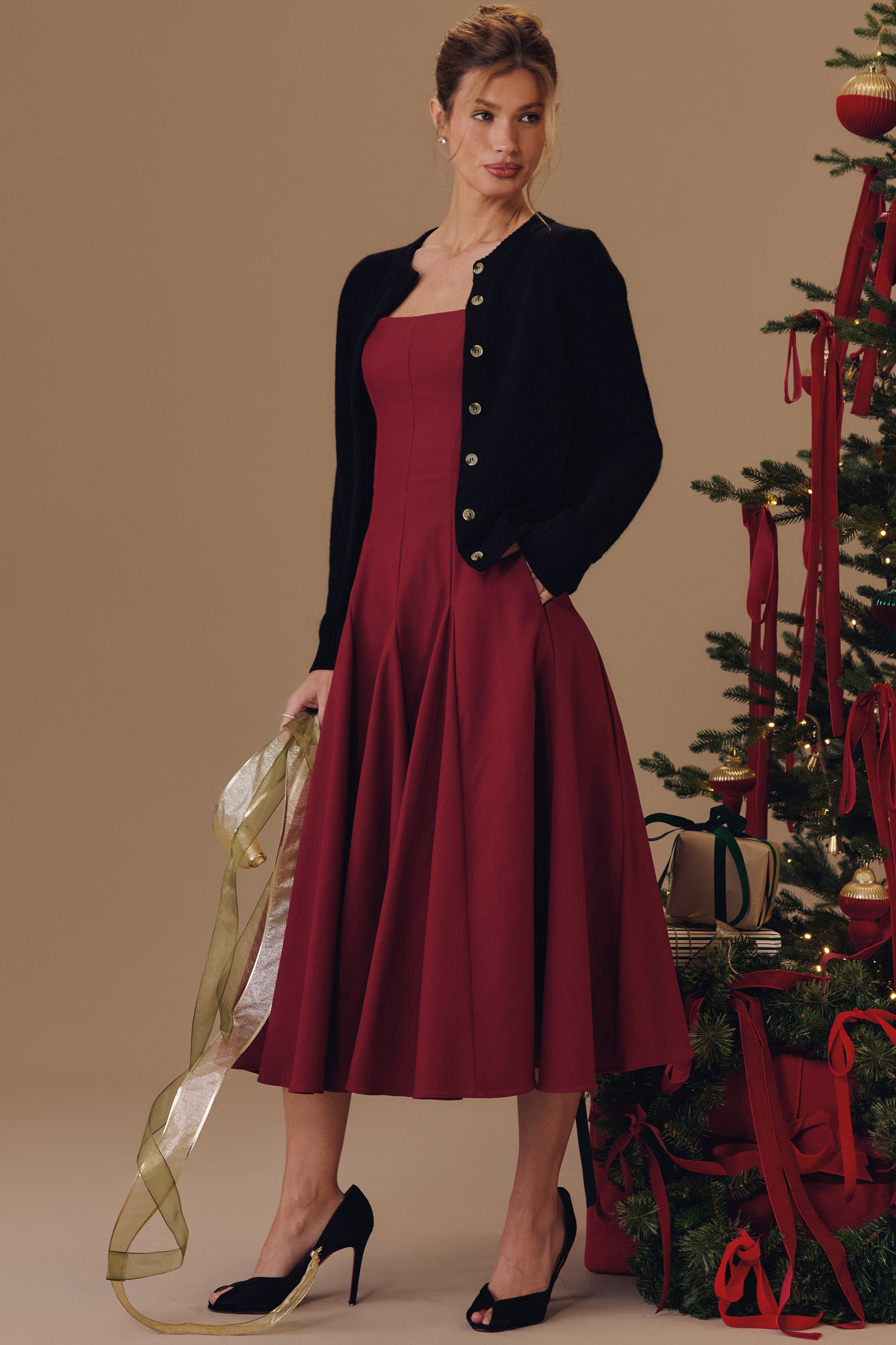 black cashmere + merino wool cardigan