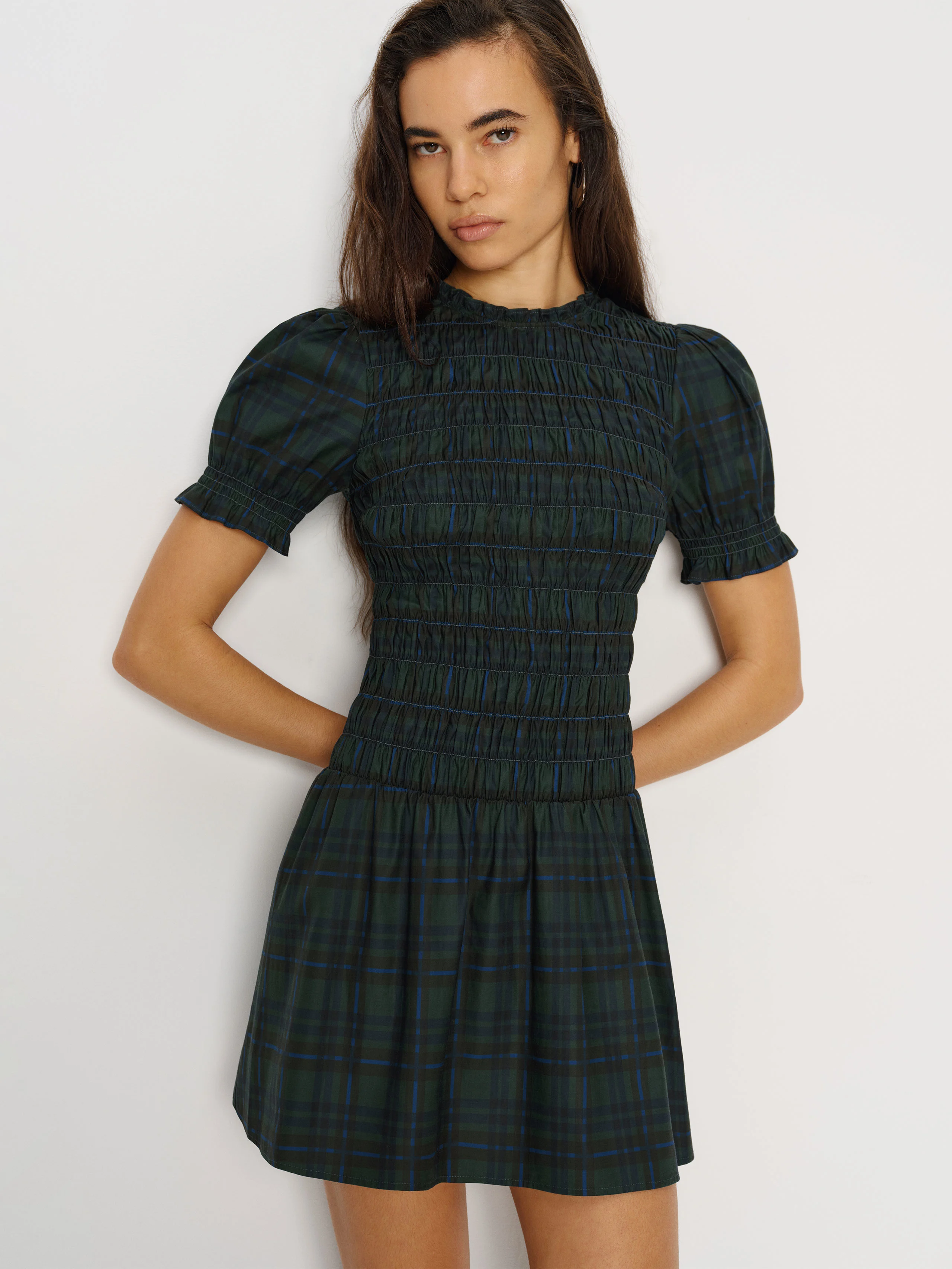 Leannah Dress-Forest Plaid