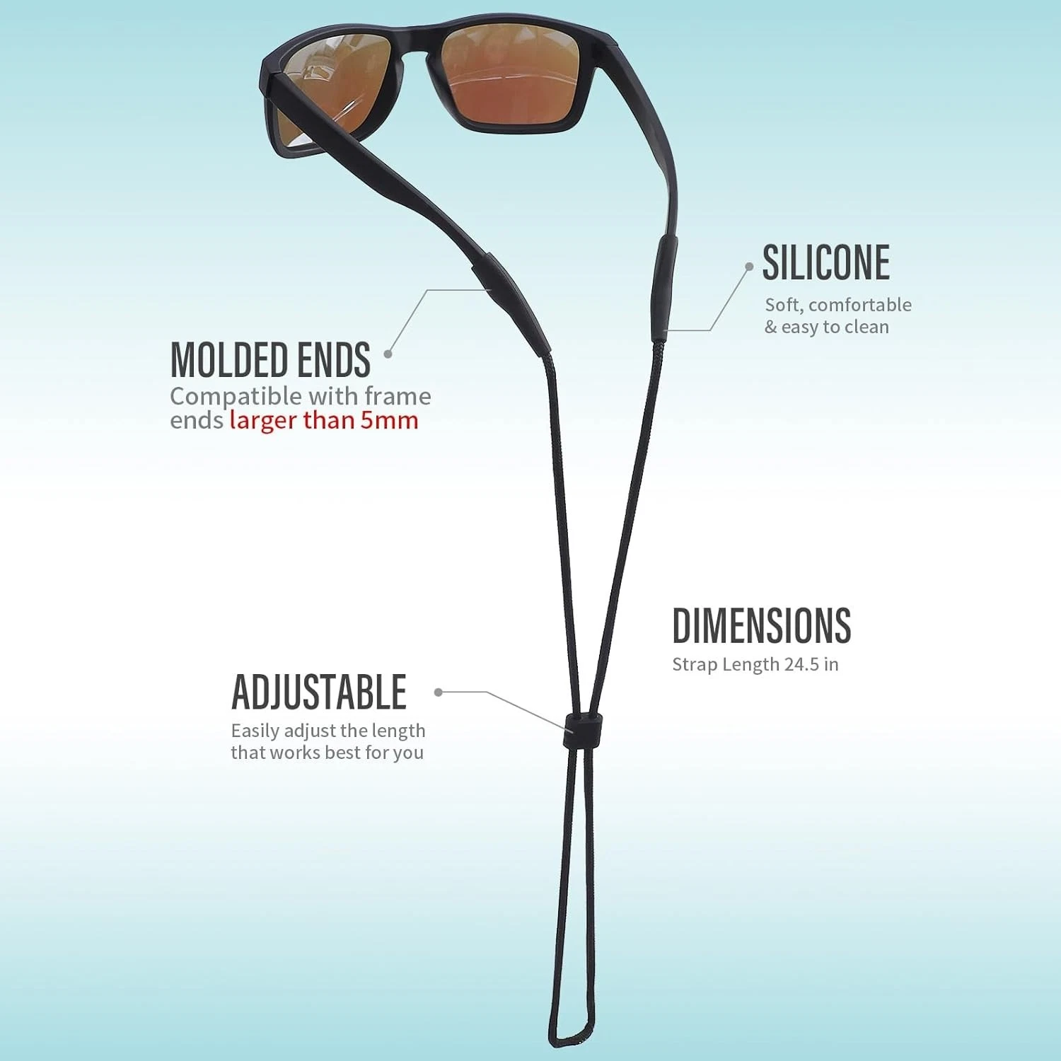 2 Pack Eyeglass Holder Strap Cord Eyewear Retainer Lanyard for Men Women Kids