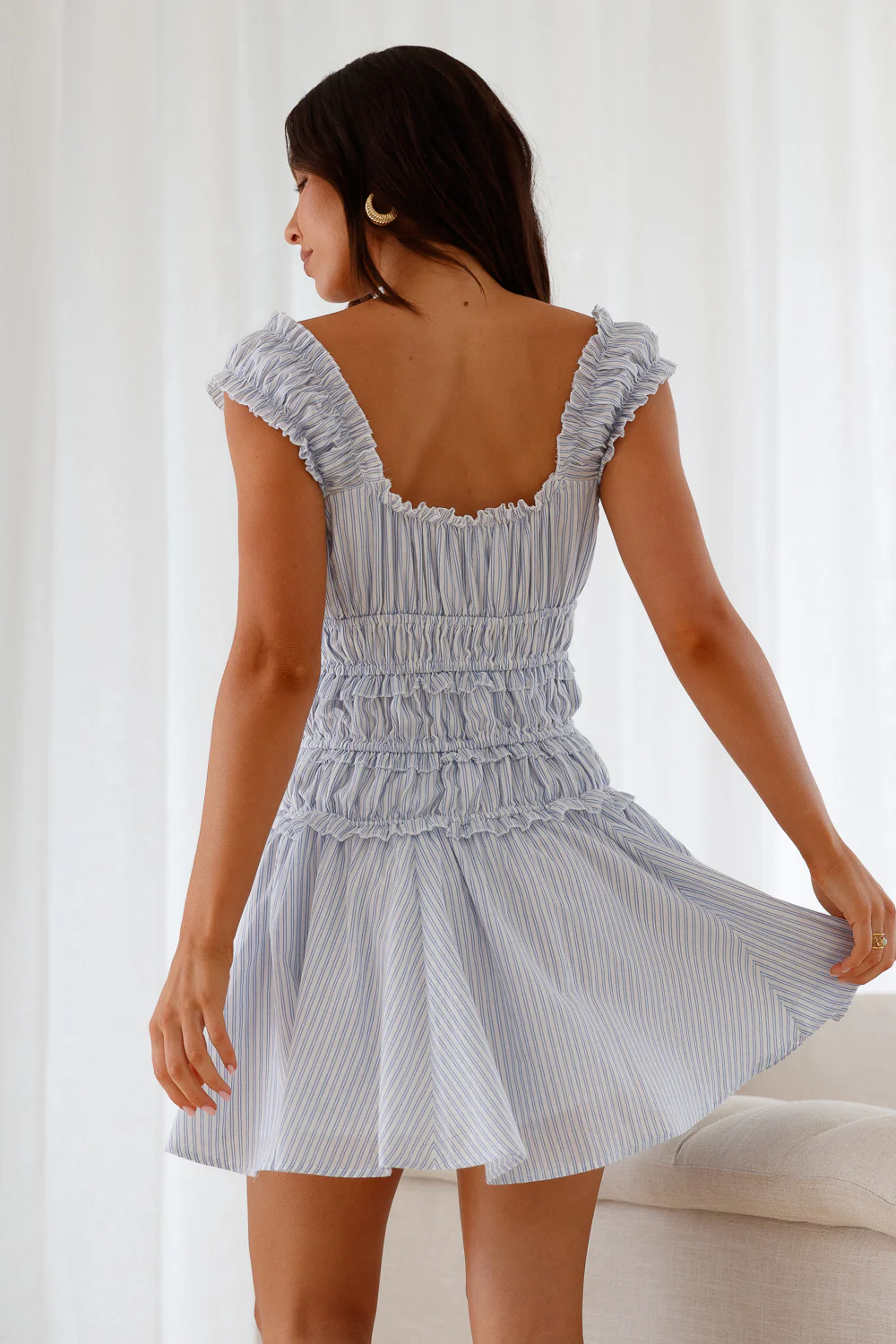 Ocean Breath Mini Dress Blue