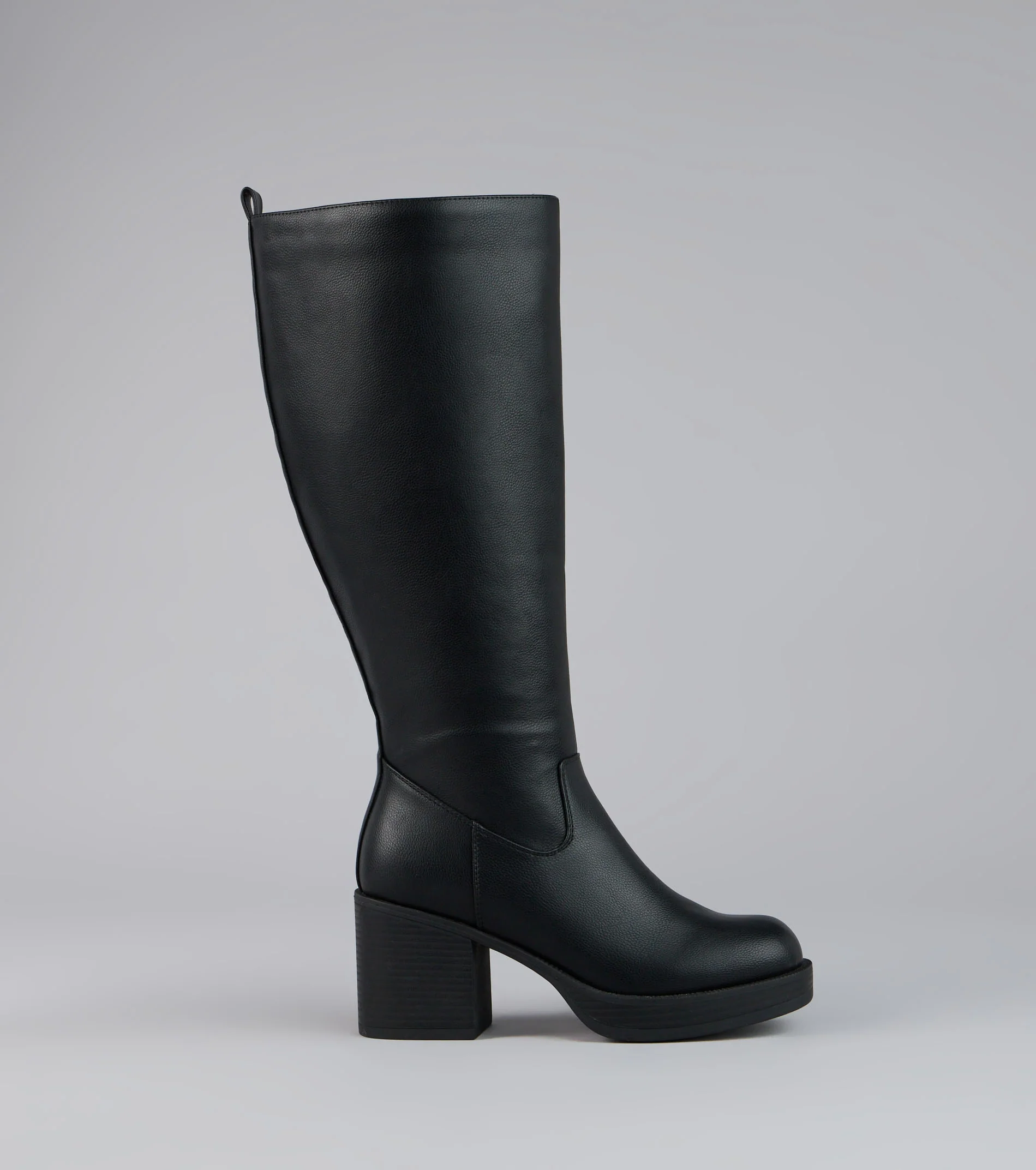 Steppin Up Block Heel Knee High Boots