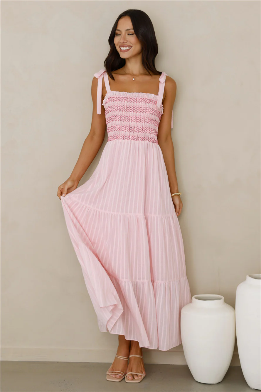Twirl Delight Maxi Dress Pink