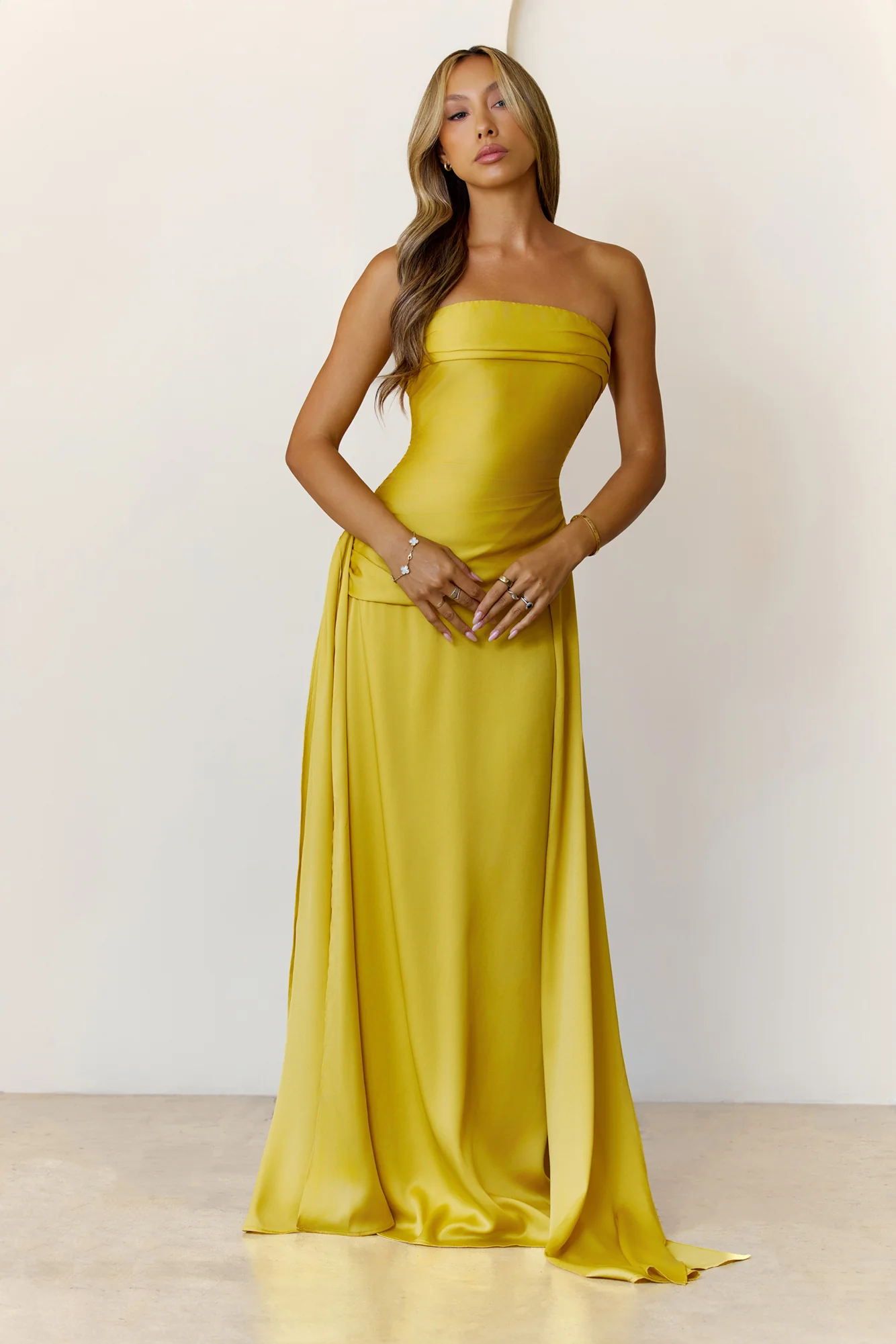 Sugar Cubes Strapless Maxi Dress Lime