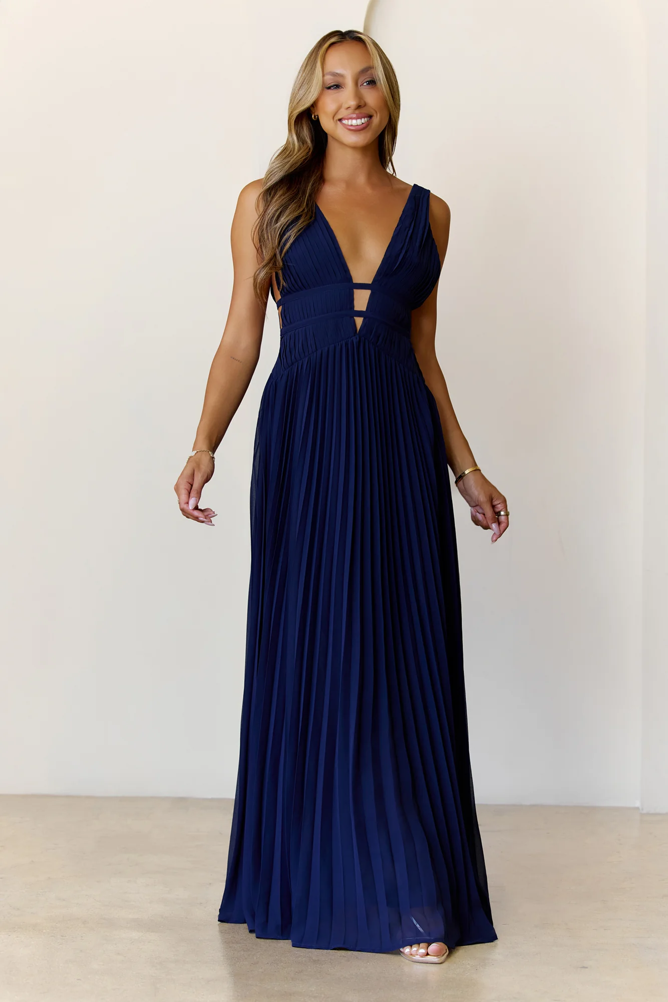 Elegant Vision Maxi Dress Navy