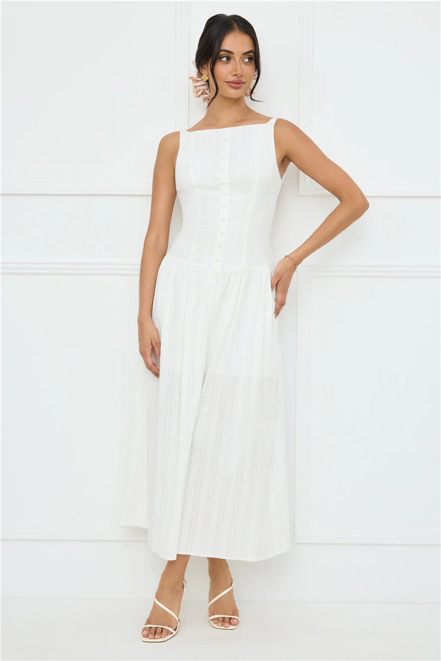 Serene Nights Maxi Dress White