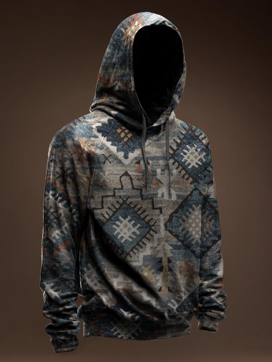 Persian Style Print Casual Hoodie Sweatshirt