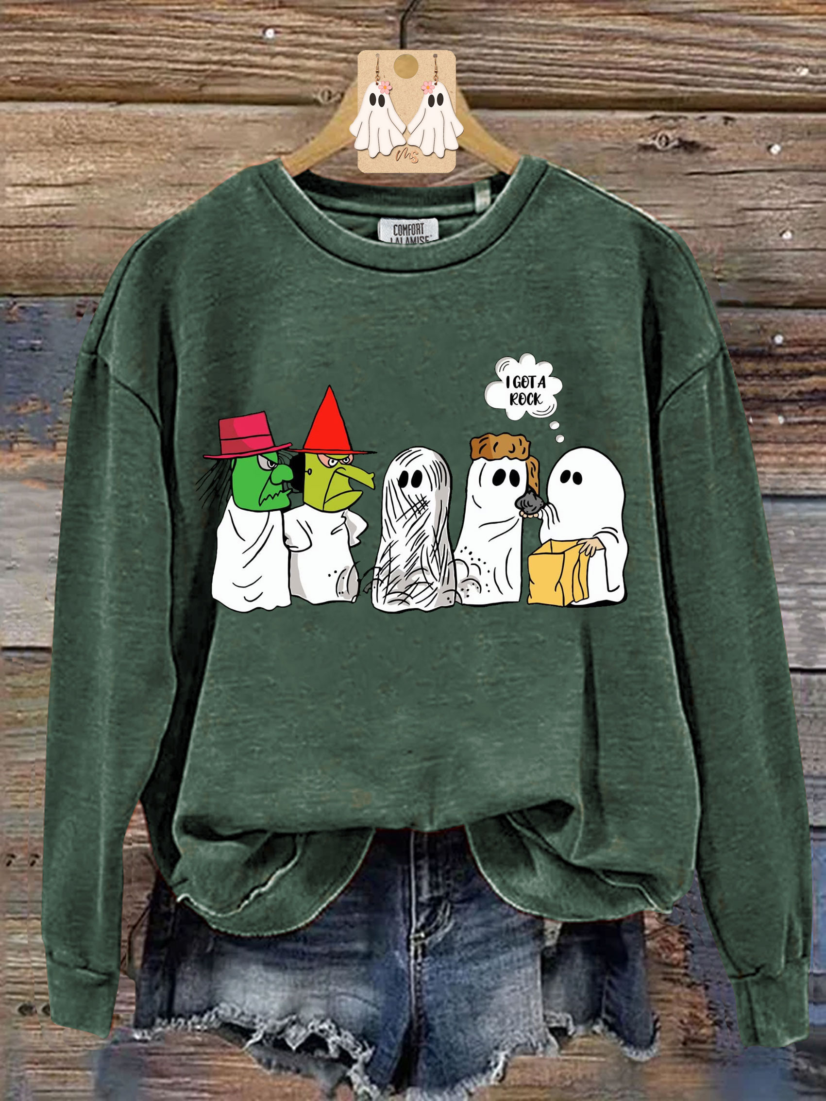 I Got A Rock Halloween Meme Print Casual Sweatshirt