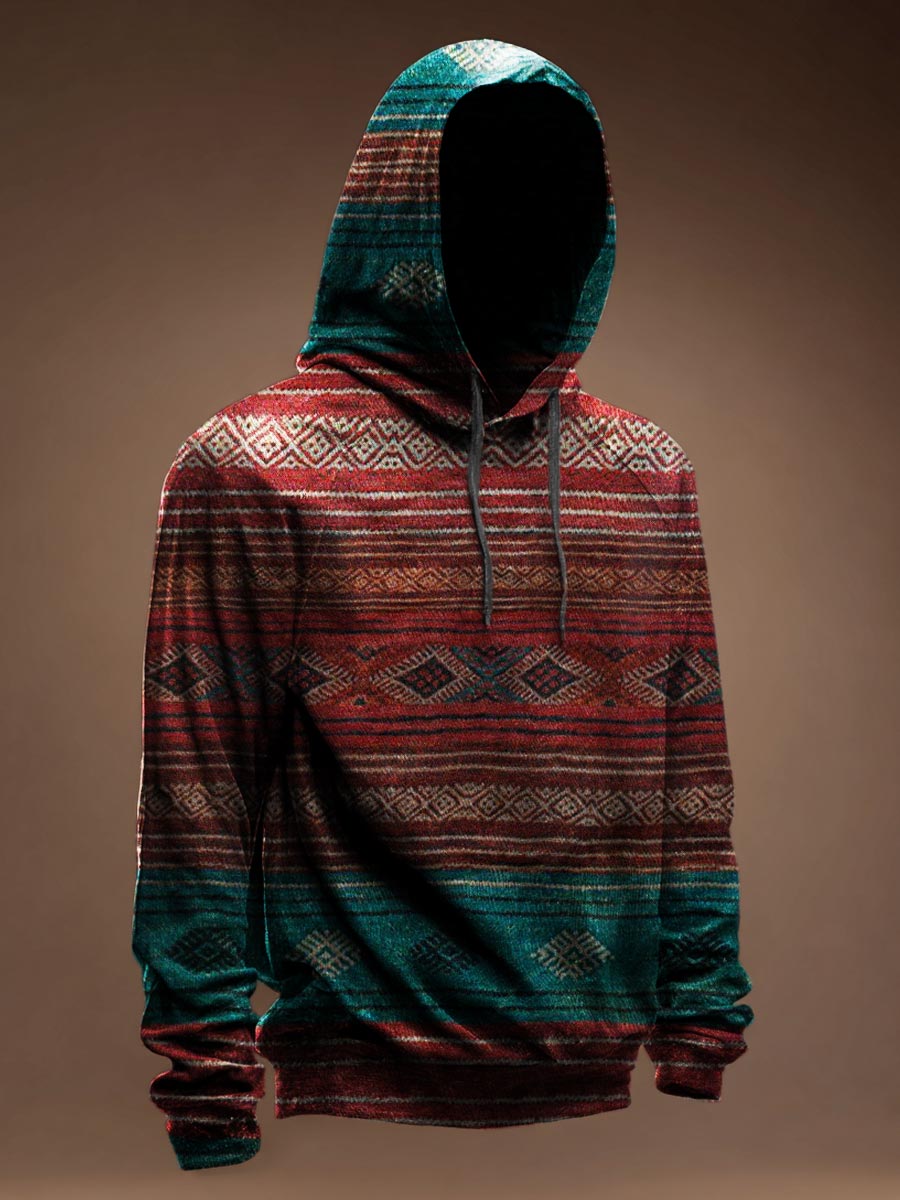 Persian Style Print Casual Hoodie Sweatshirt